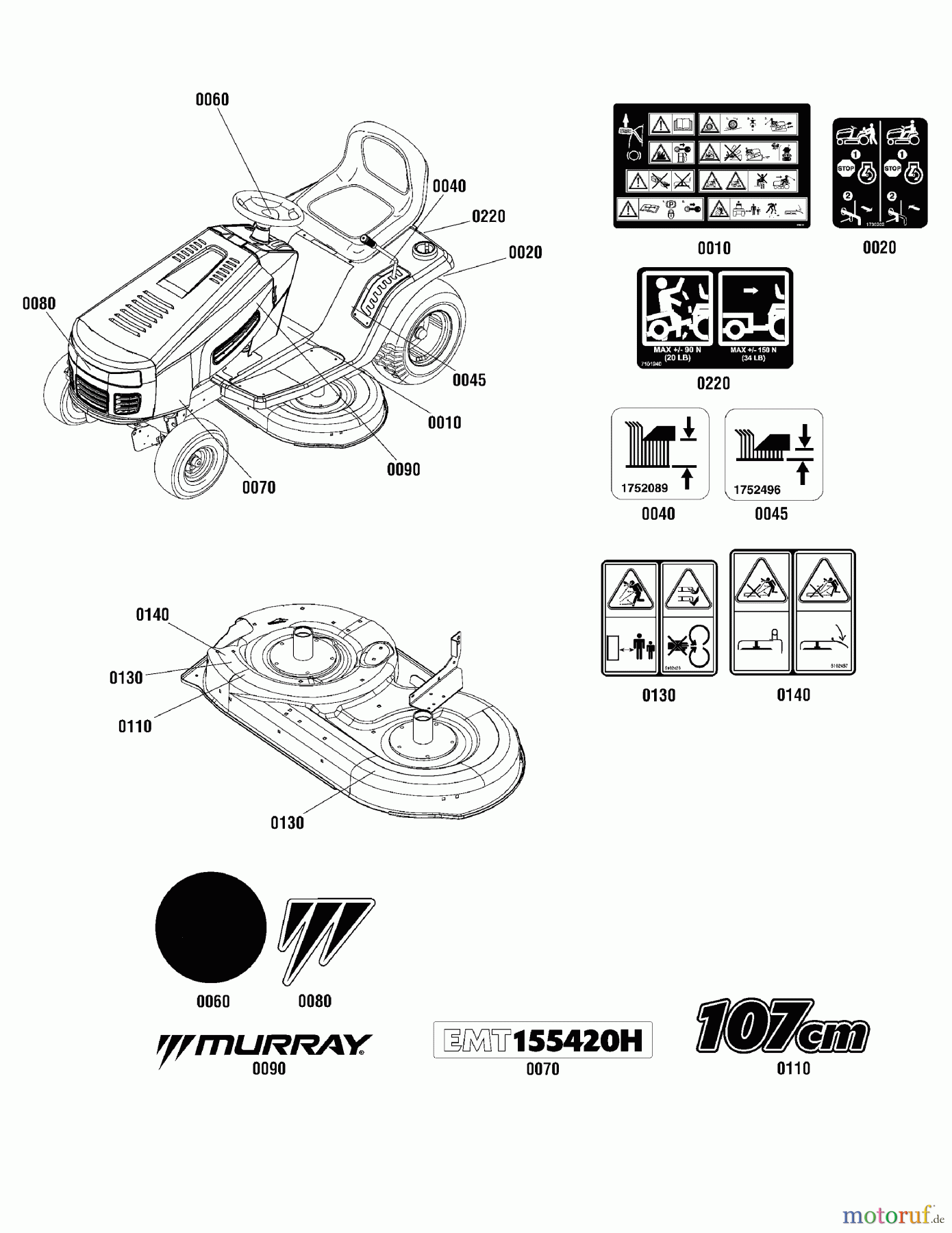 Murray Rasen- und Gartentraktoren EMT155420H (2691080) - Murray 42
