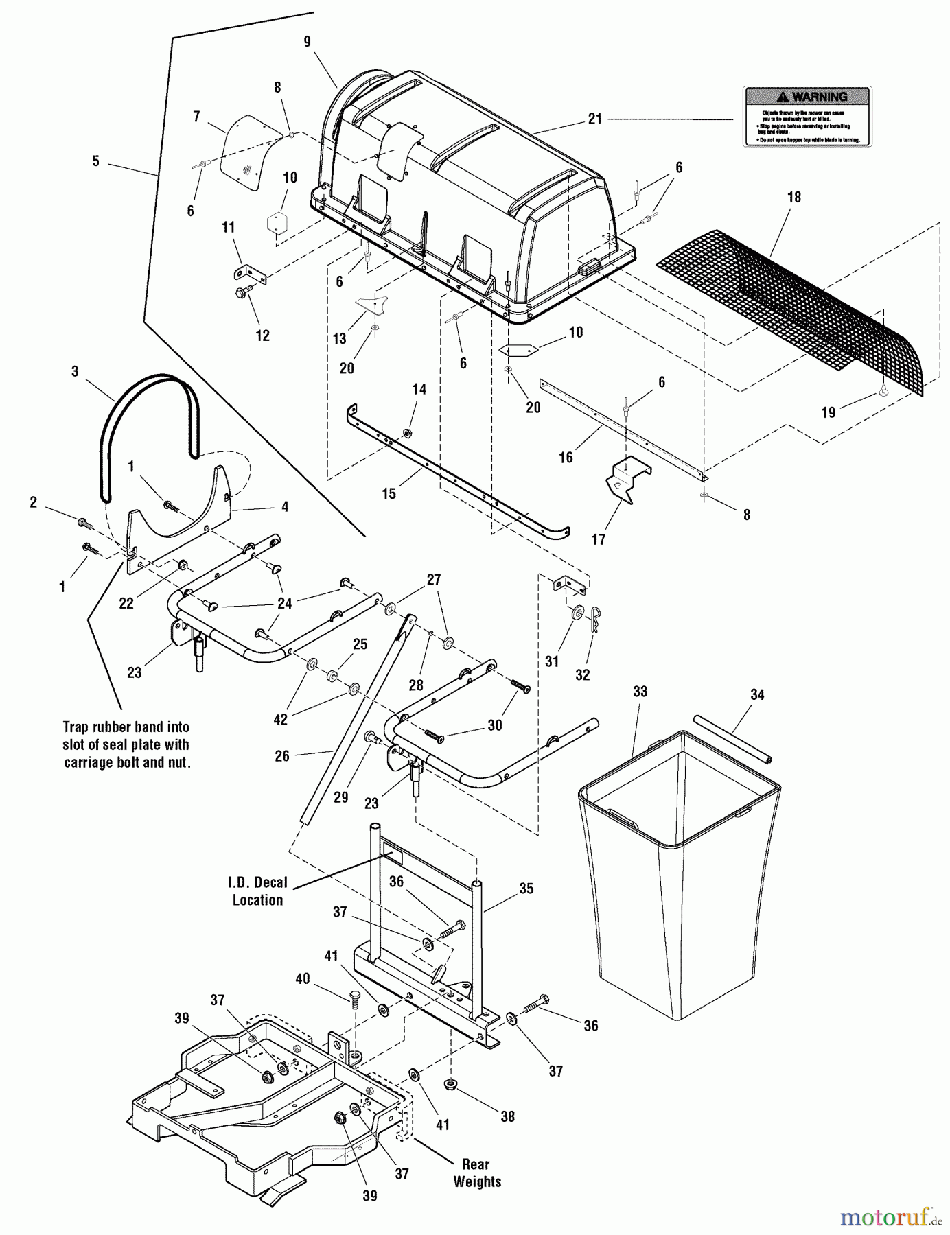 Murray Zubehör 107.249060 (1695063) - Craftsman 2-Bin Bagger (2004) (Sears) Hopper, Bag & Hitch Group (987360)