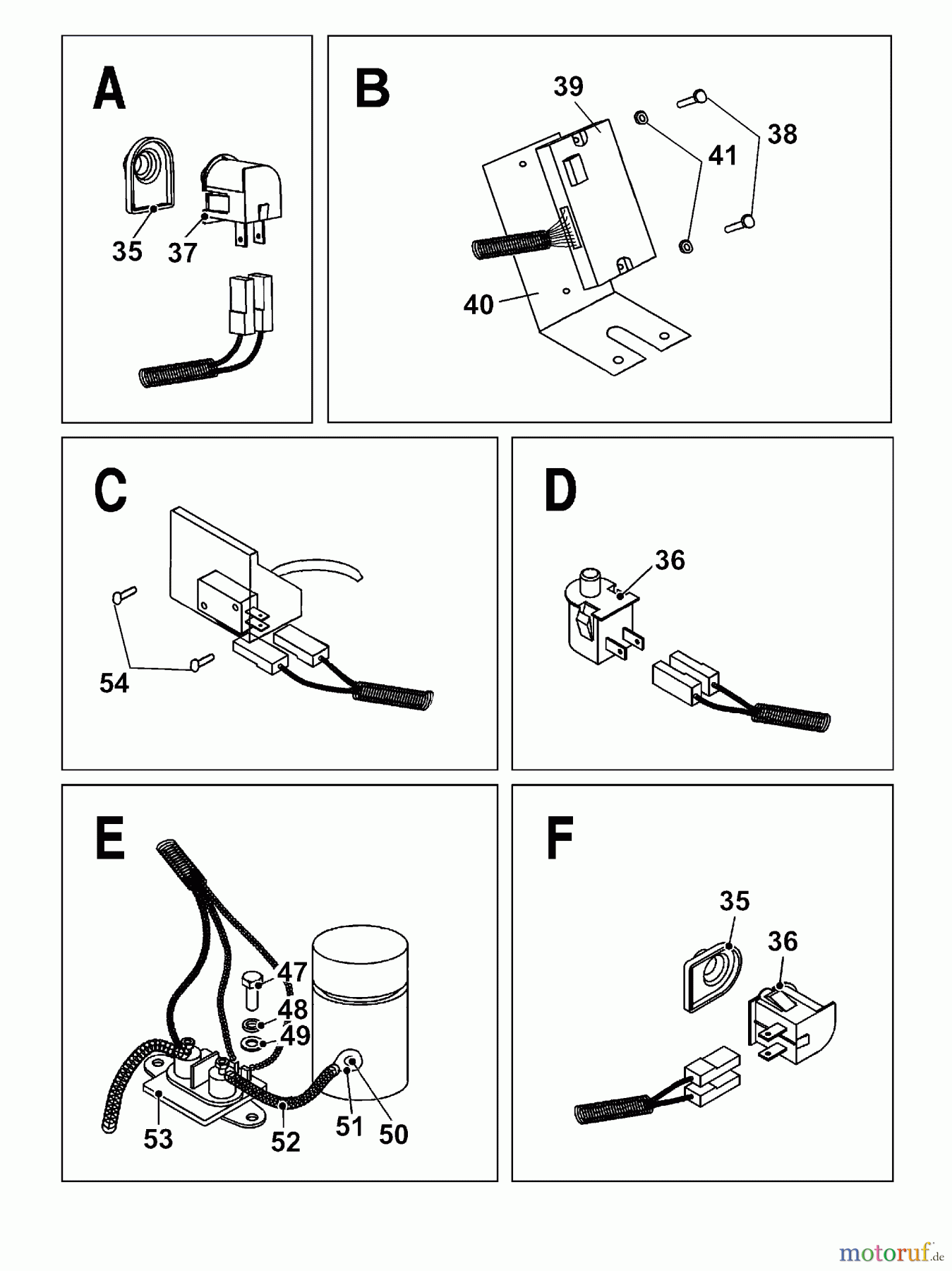  Wolf-Garten Rasentraktoren Trac OHV 7 6205000 Serie C  (2004) Elektroteile