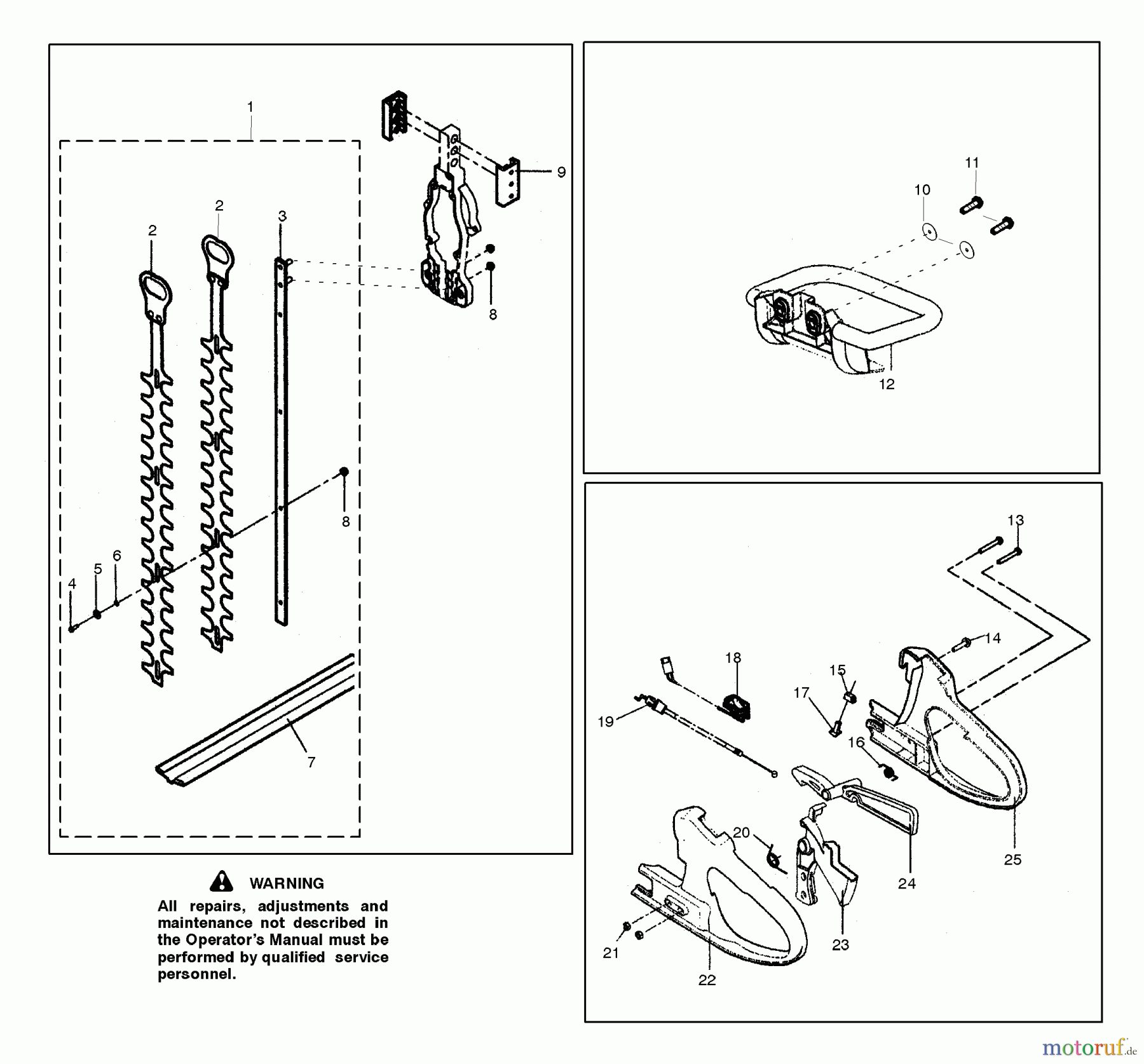 Poulan / Weed Eater Heckenscheren 25HHT (HHT25) - Poulan Pro Hedge Trimmer Handle & Blade Assembly