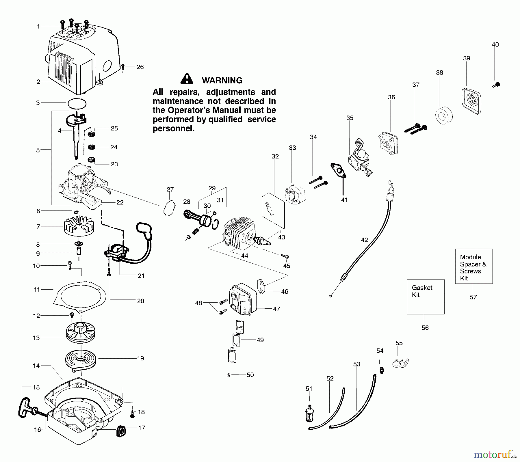 Poulan / Weed Eater Heckenscheren GHT180LE (Type 2) - Weed Eater Hedge Trimmer Engine Assembly Type 2