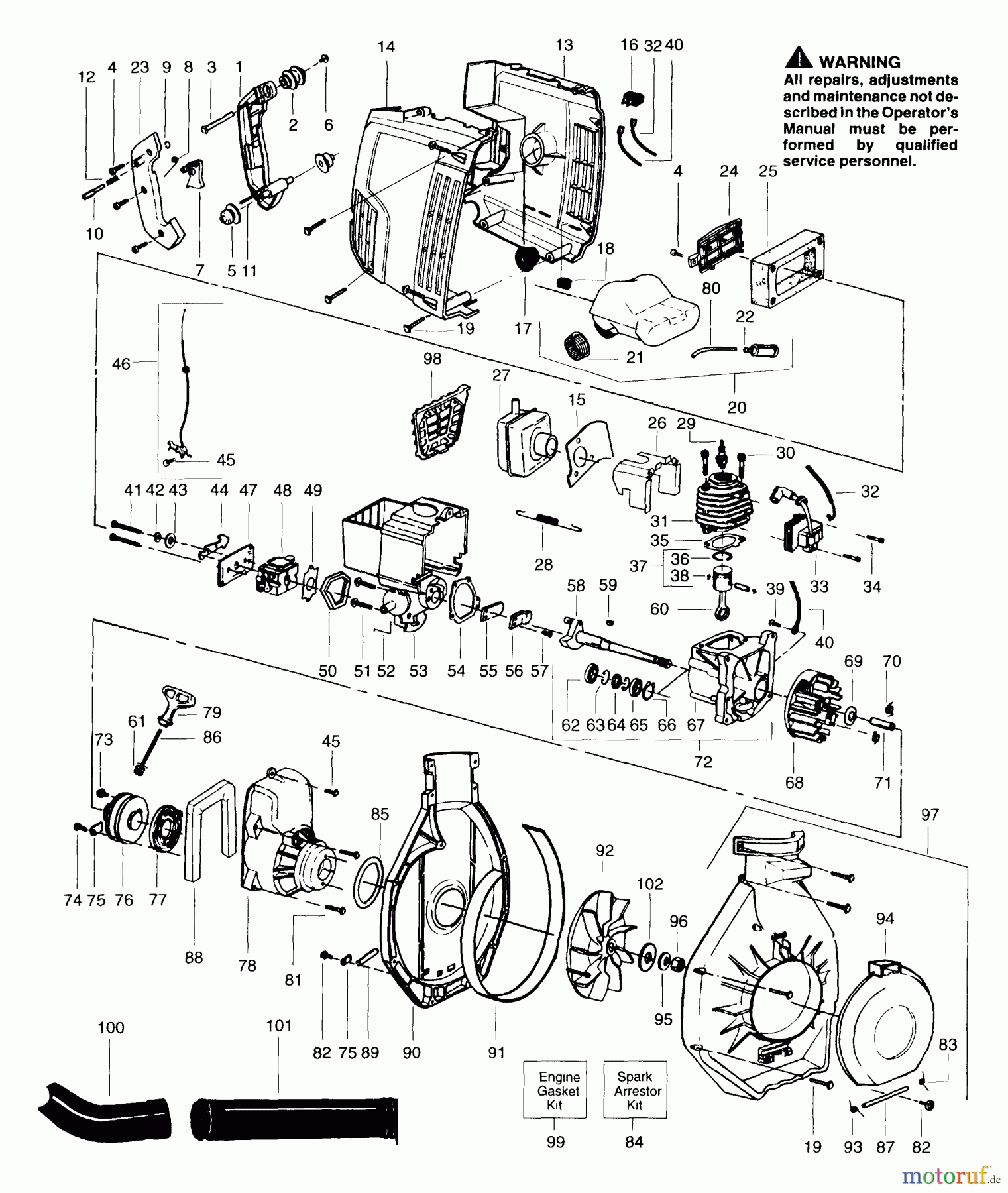 Poulan / Weed Eater Bläser / Sauger / Häcksler / Mulchgeräte 180SB - Weed Eater Twister Blower Blower Assembly