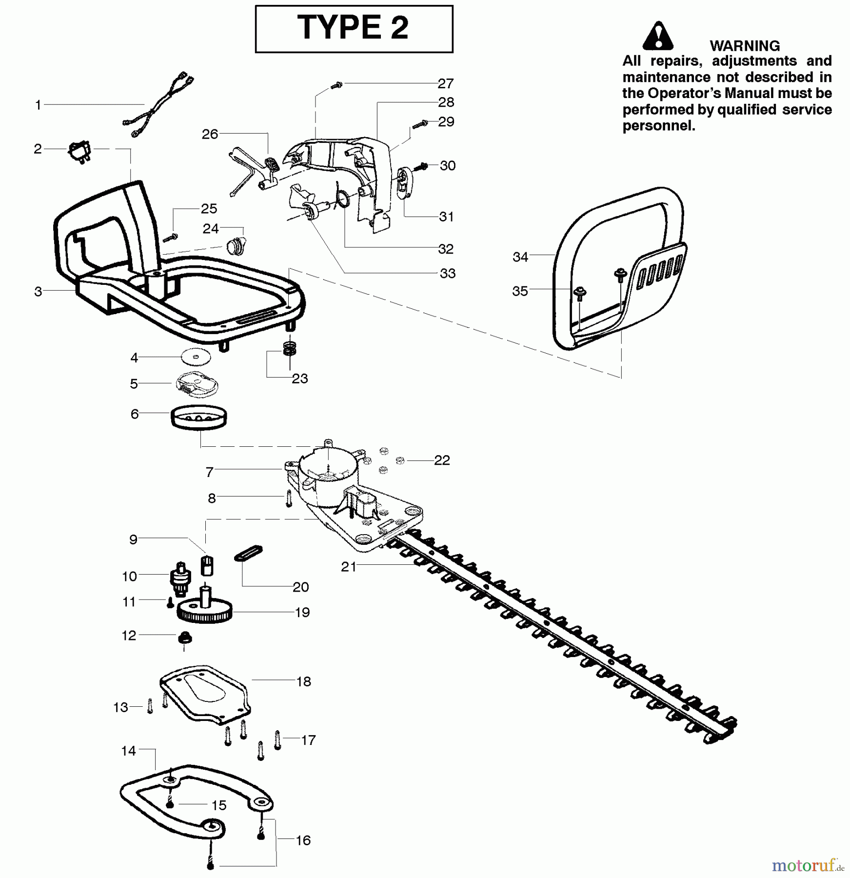 Poulan / Weed Eater Heckenscheren GHT225LE (Type 2) - Weed Eater Hedge Trimmer Cutting Equipment Type 2