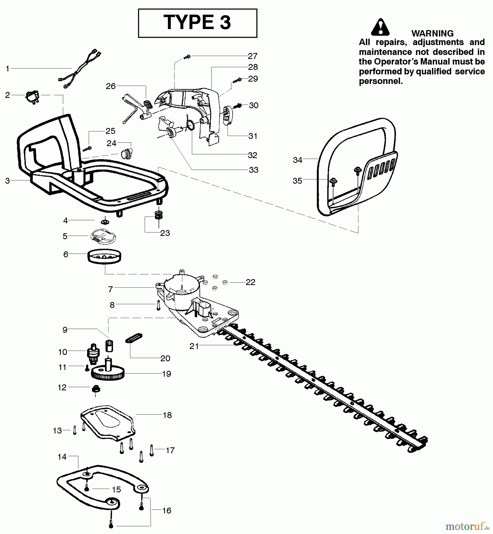 Poulan / Weed Eater Heckenscheren GHT225LE (Type 3) - Weed Eater Hedge Trimmer Cutting Equipment Type 3