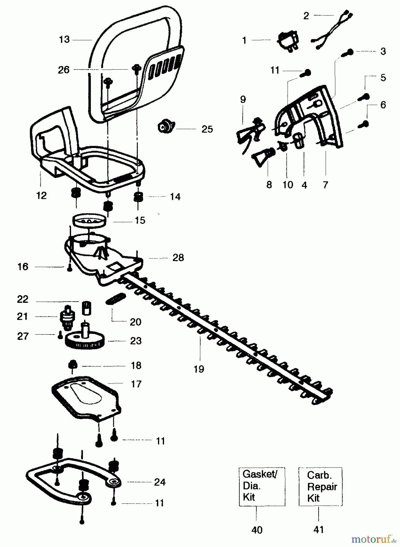 Poulan / Weed Eater Heckenscheren PP22 - Poulan Pro Hedge Trimmer Handle & Blade Assembly
