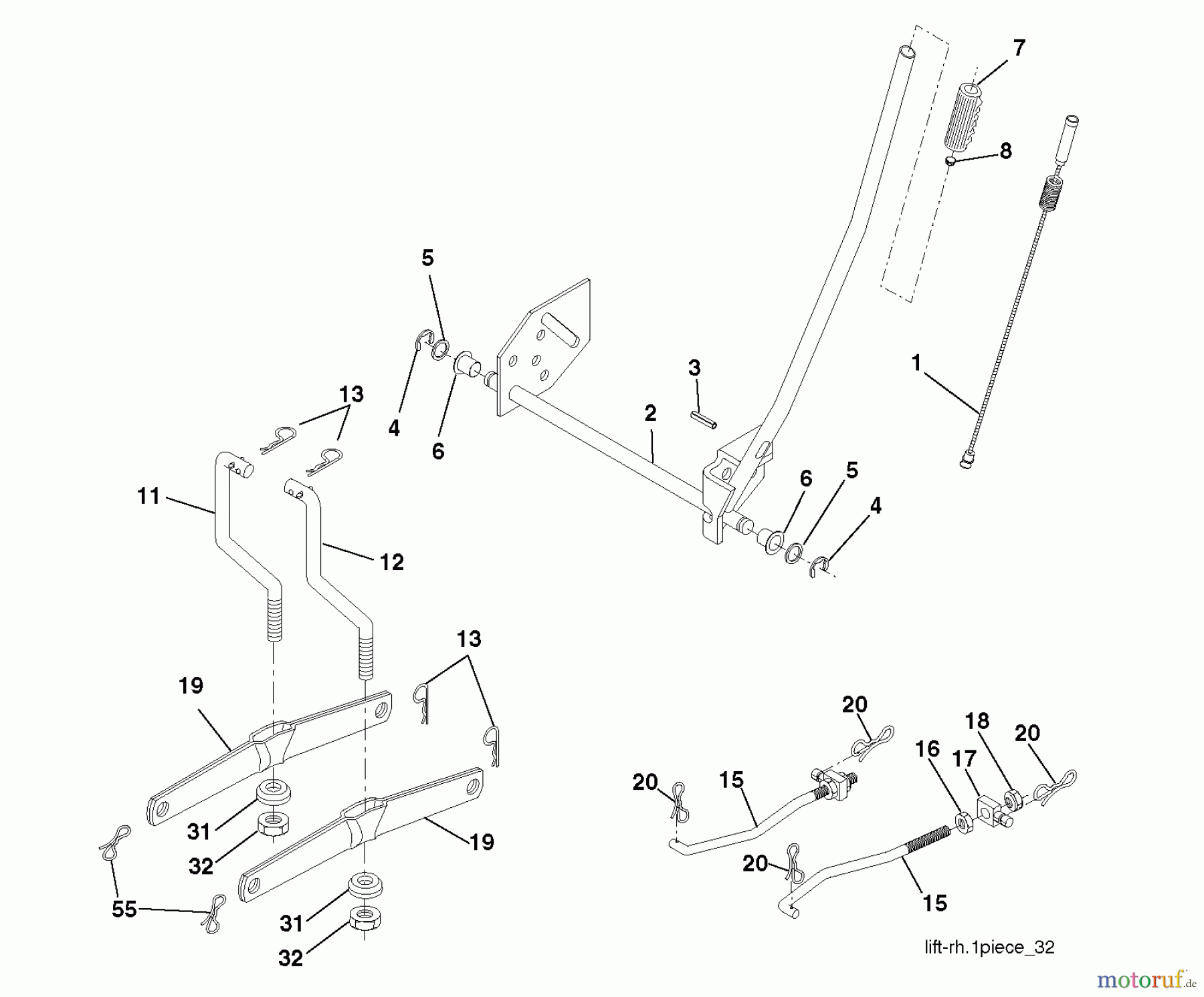  Poulan / Weed Eater Rasen und Gartentraktoren 11597 (96011030600) - Poulan Pro Lawn Tractor (2012-01) MOWER LIFT / DECK LIFT