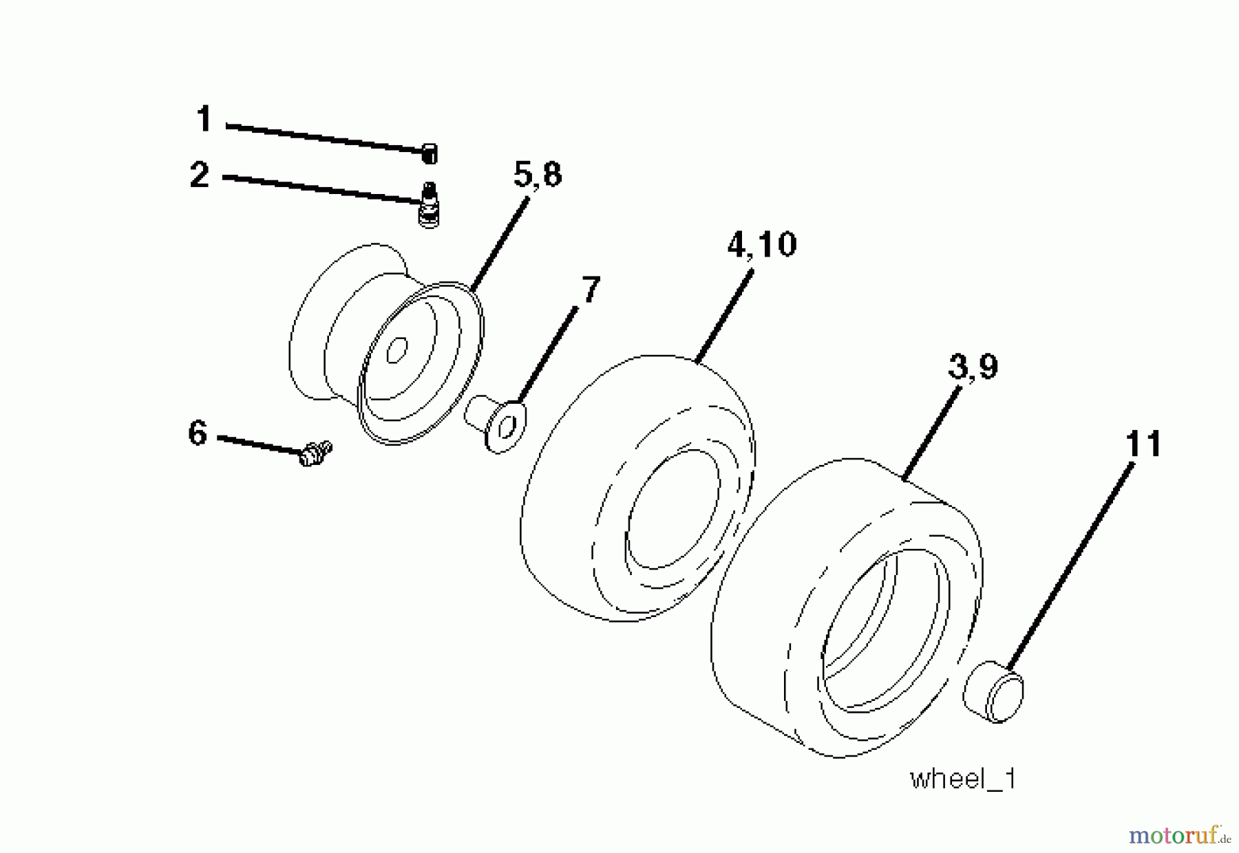Poulan / Weed Eater Rasen und Gartentraktoren 11597 (96011030600) - Poulan Pro Lawn Tractor (2012-01) WHEELS TIRES