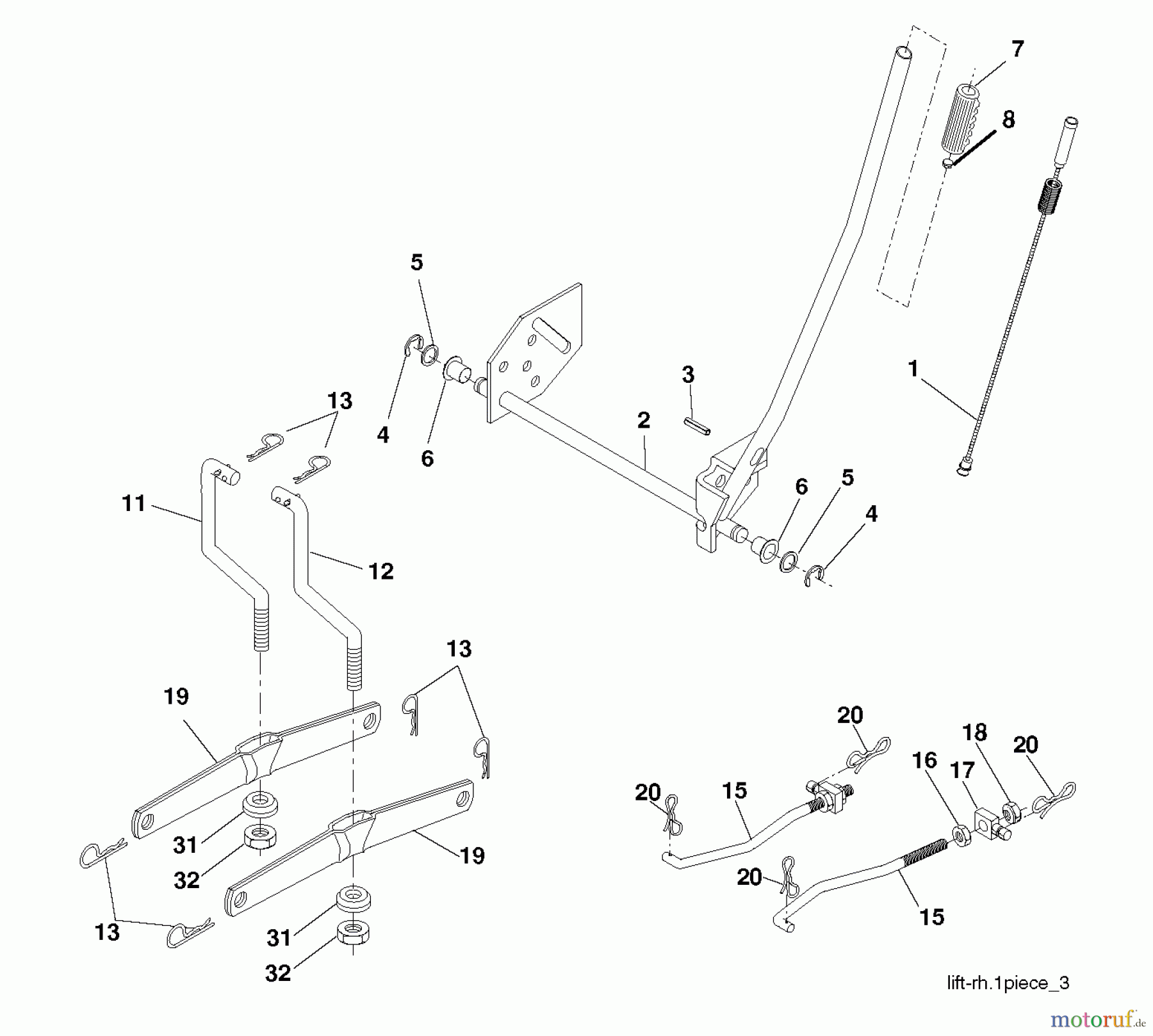 Poulan / Weed Eater Rasen und Gartentraktoren 12597RB (96061034100) - Poulan Pro Lawn Tractor (2011-12) MOWER LIFT / DECK LIFT