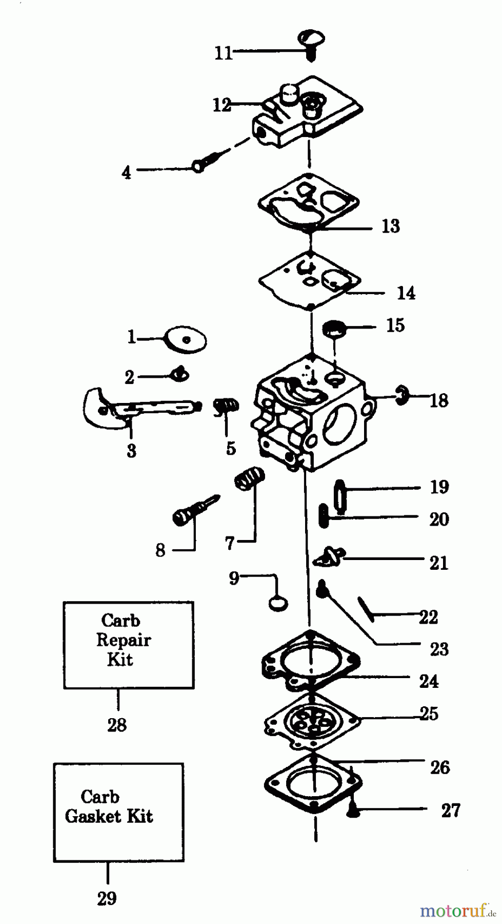 Poulan / Weed Eater Bläser / Sauger / Häcksler / Mulchgeräte 1925 - Weed Eater Blower CARBURETOR