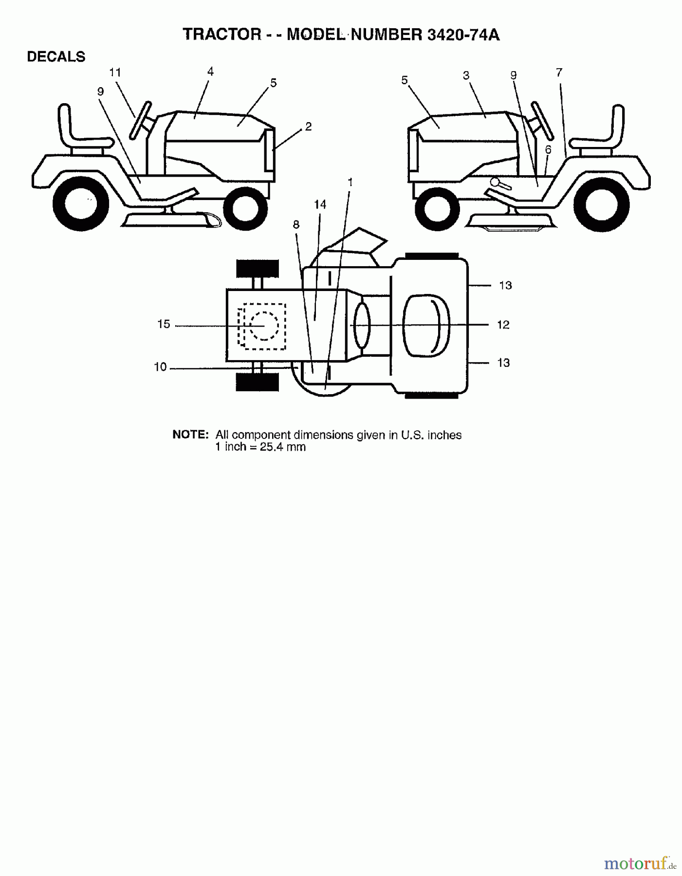 Poulan / Weed Eater Rasen und Gartentraktoren 342074A - Poulan Lawn Tractor (2006-10) DECALS