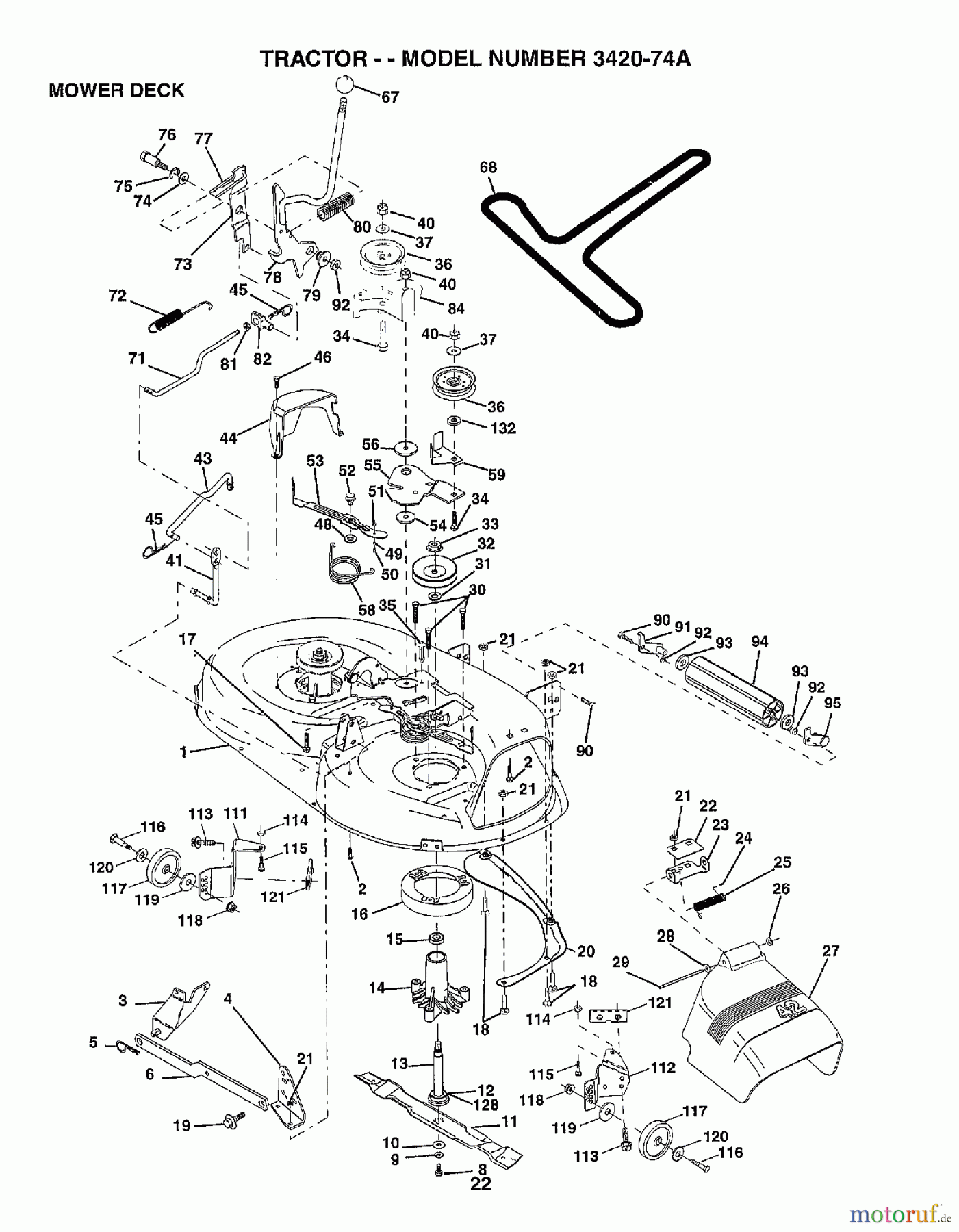 Poulan / Weed Eater Rasen und Gartentraktoren 342074A - Poulan Lawn Tractor (2006-10) MOWER DECK / CUTTING DECK