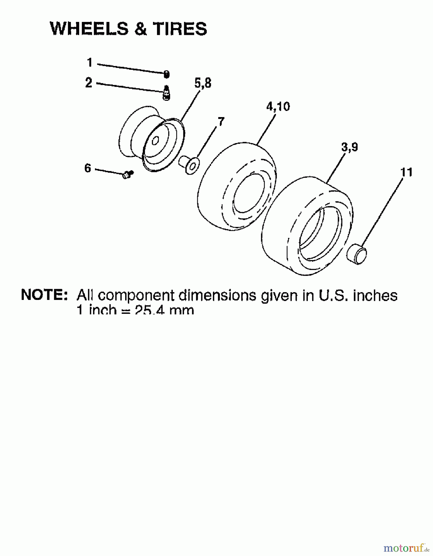 Poulan / Weed Eater Rasen und Gartentraktoren 342074A - Poulan Lawn Tractor (2006-10) WHEELS TIRES