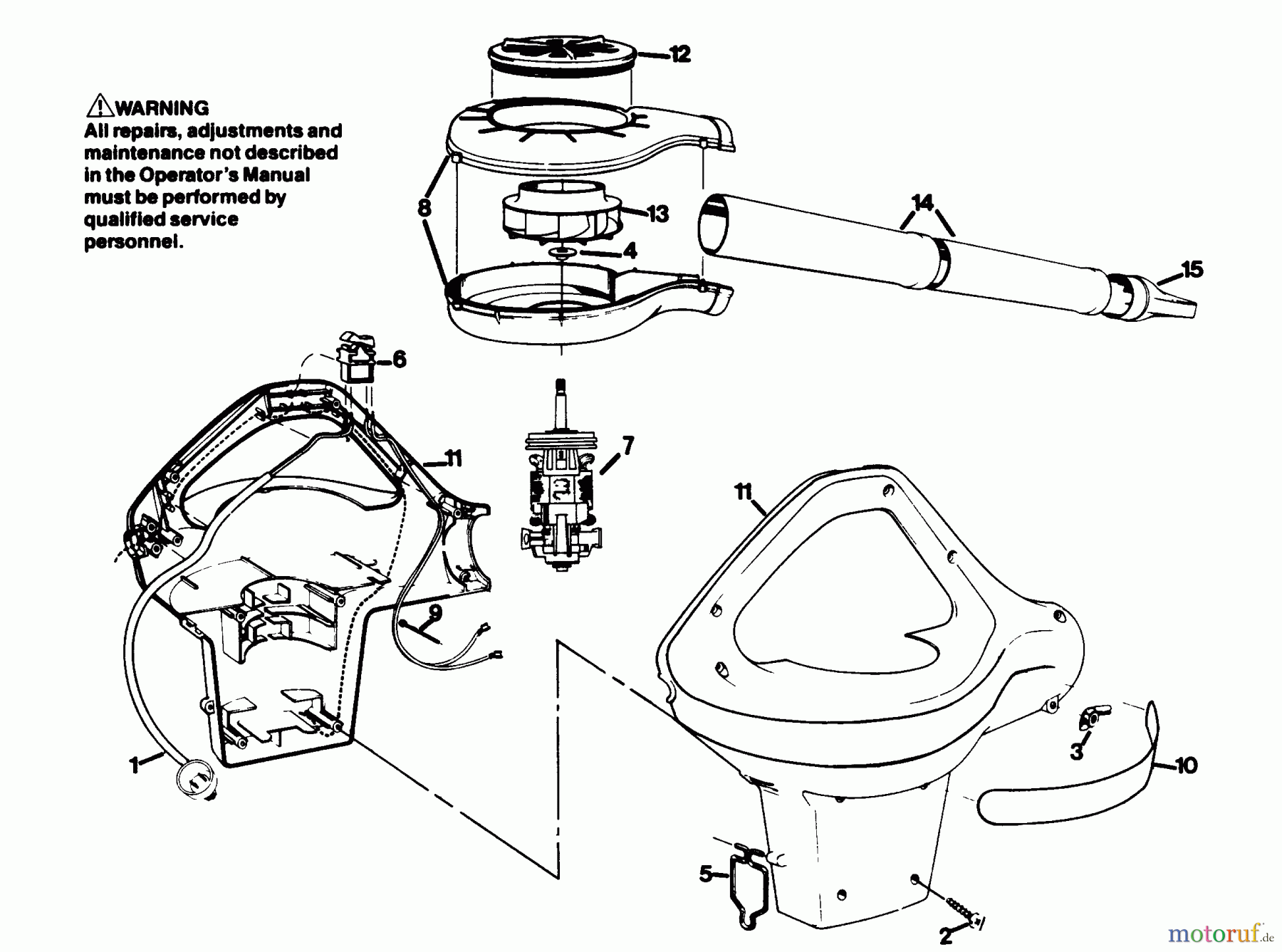  Poulan / Weed Eater Bläser / Sauger / Häcksler / Mulchgeräte 2500 (Type 1 & 2) - Weed Eater Electric Blower BOWER ASSEMBLY