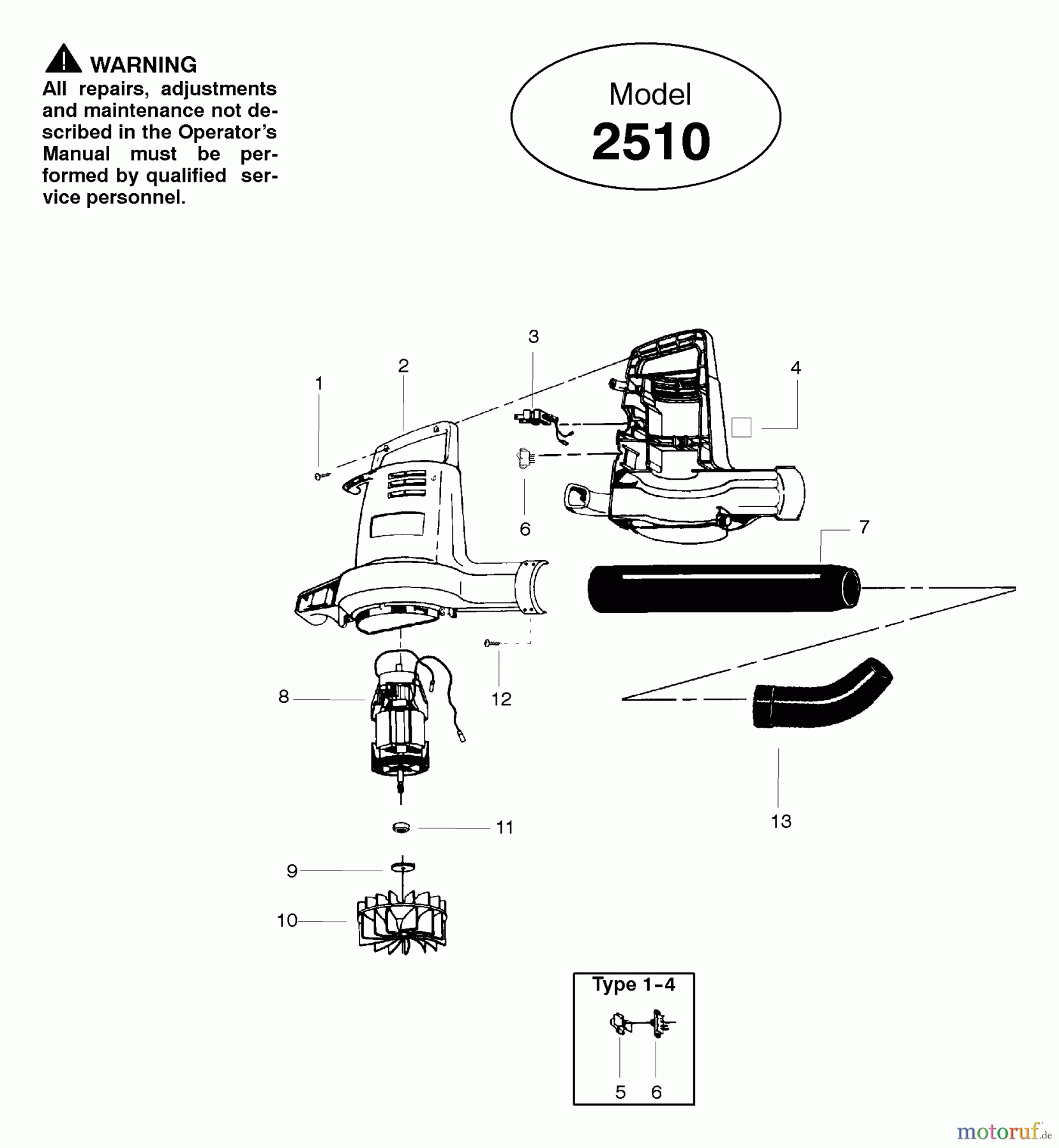 Poulan / Weed Eater Bläser / Sauger / Häcksler / Mulchgeräte 2510 - Weed Eater Electric Blower Blower Assembly