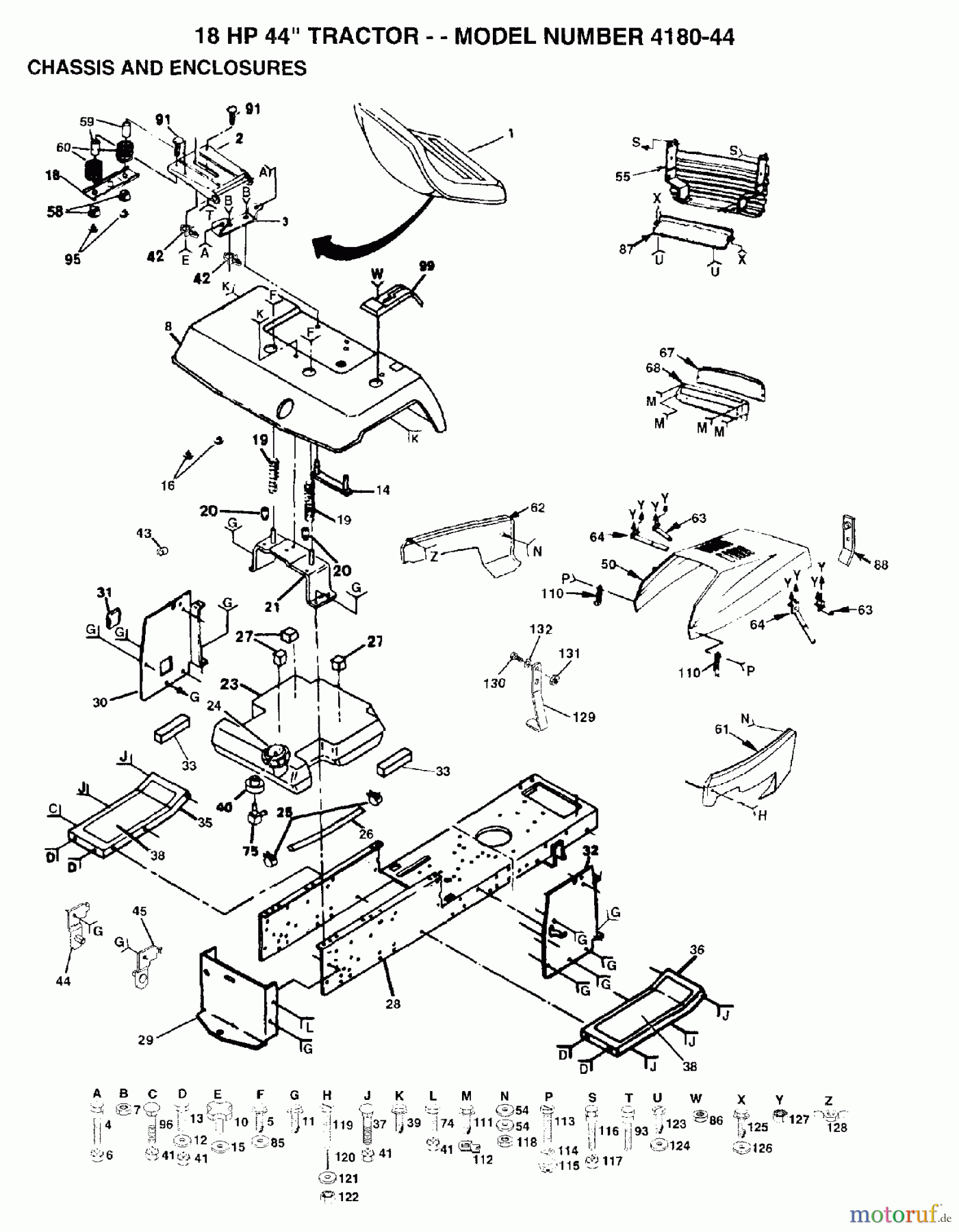  Poulan / Weed Eater Rasen und Gartentraktoren 418044 - Poulan Lawn Tractor (2006-01) CHASSIS ENCLOSURES