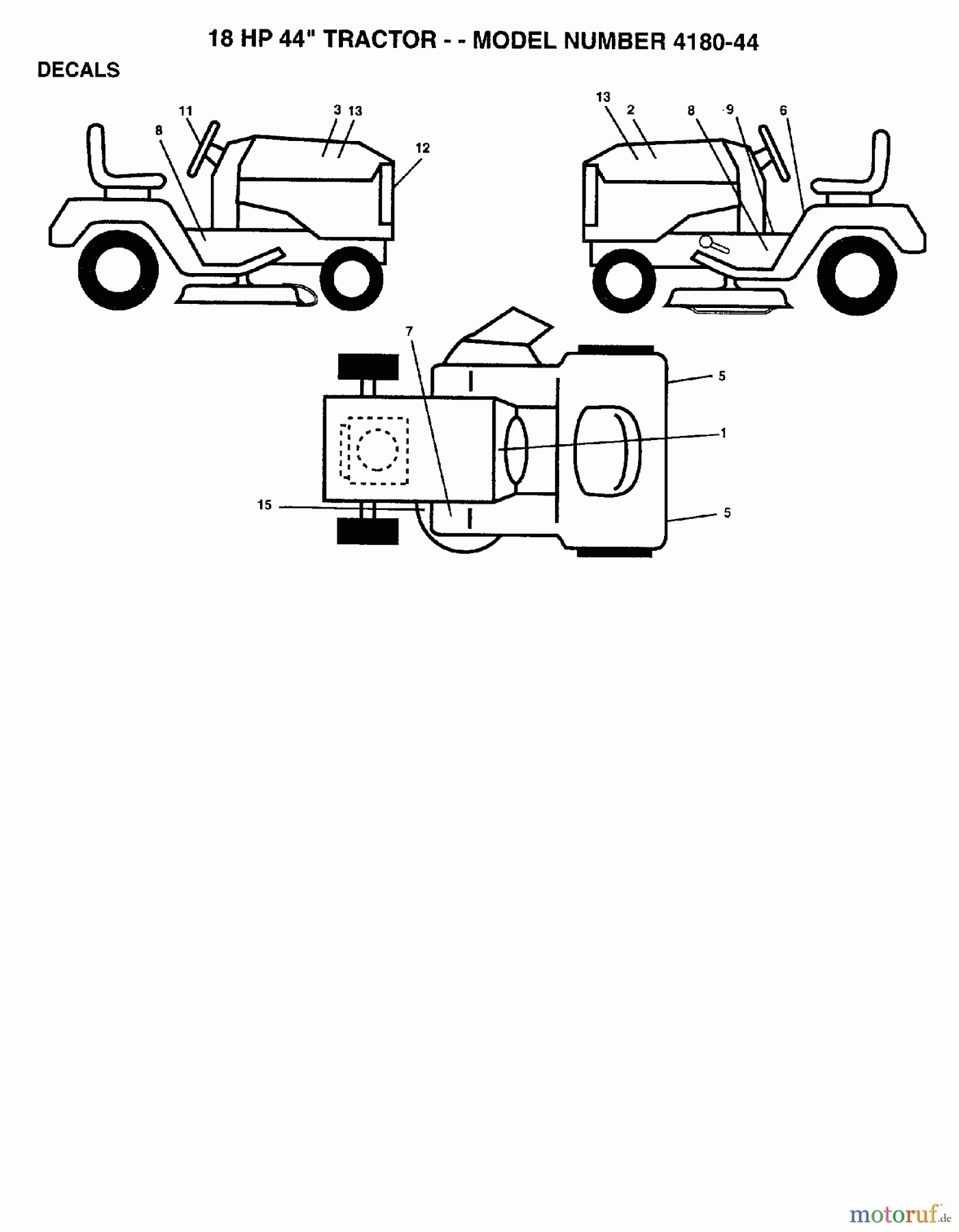  Poulan / Weed Eater Rasen und Gartentraktoren 418044 - Poulan Lawn Tractor (2006-01) DECALS