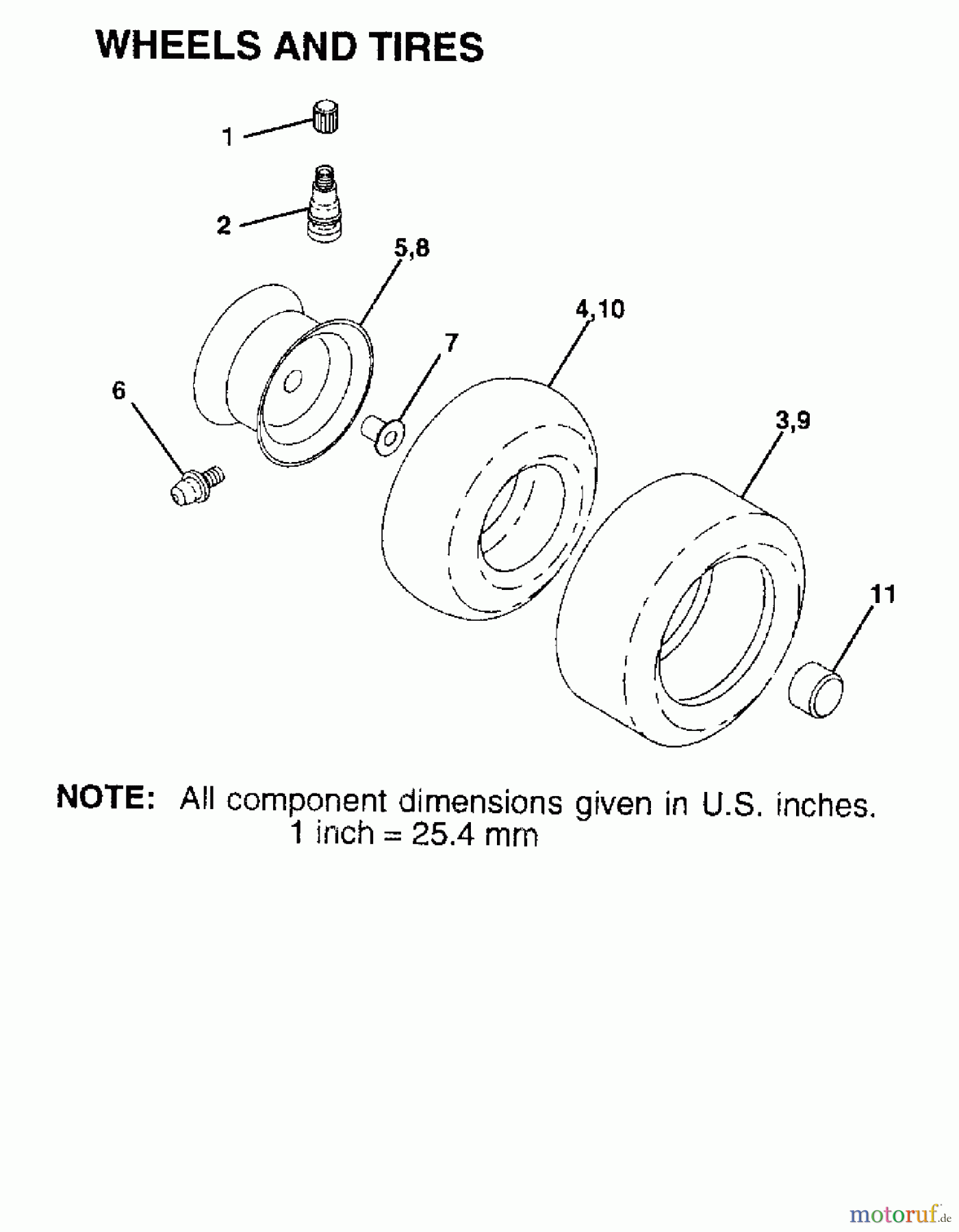 Poulan / Weed Eater Rasen und Gartentraktoren 418044 - Poulan Lawn Tractor (2006-01) WHEELS TIRES