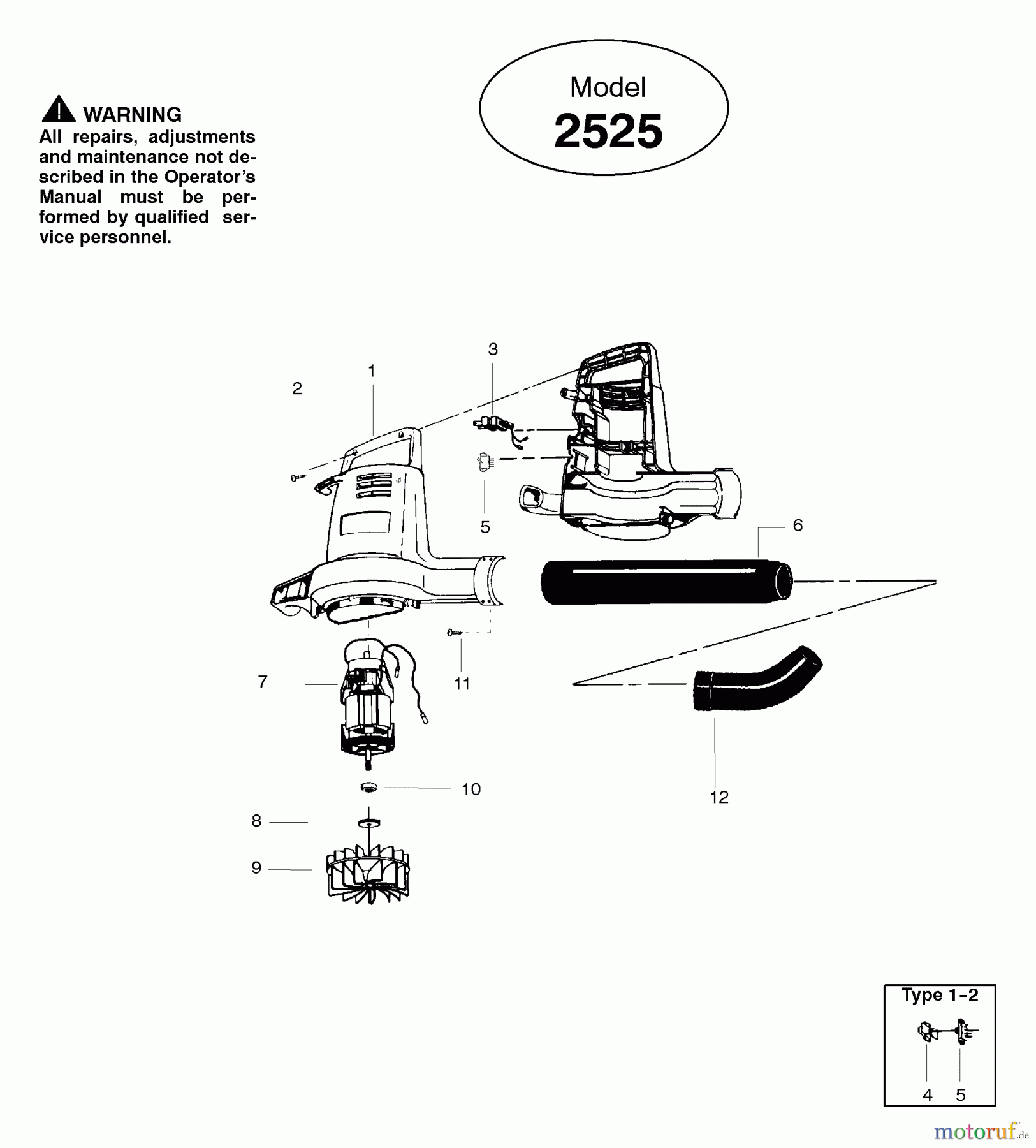 Poulan / Weed Eater Bläser / Sauger / Häcksler / Mulchgeräte 2525 - Weed Eater Electric Blower Blower Assembly