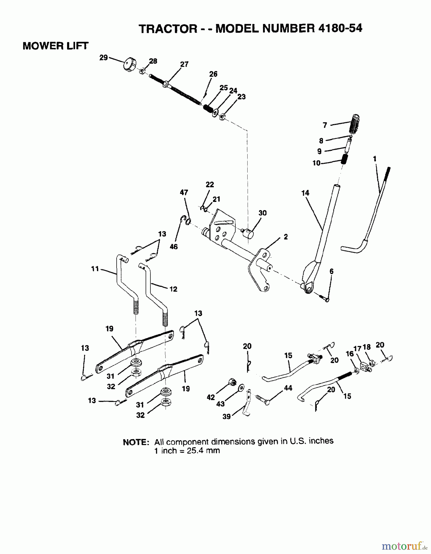 Poulan / Weed Eater Rasen und Gartentraktoren 418054 - Poulan Lawn Tractor (2006-03) MOWER LIFT LEVER
