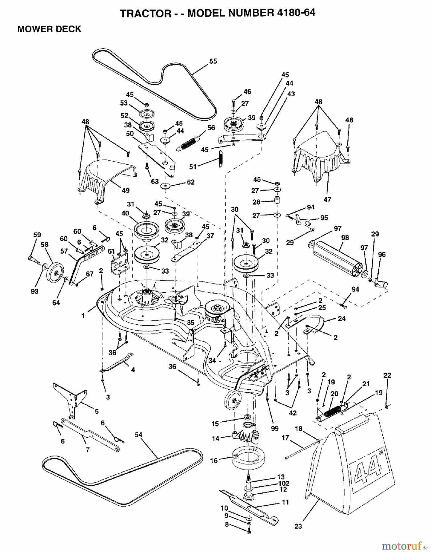  Poulan / Weed Eater Rasen und Gartentraktoren 418064 - Poulan Lawn Tractor (2006-06) MOWER DECK / CUTTING DECK