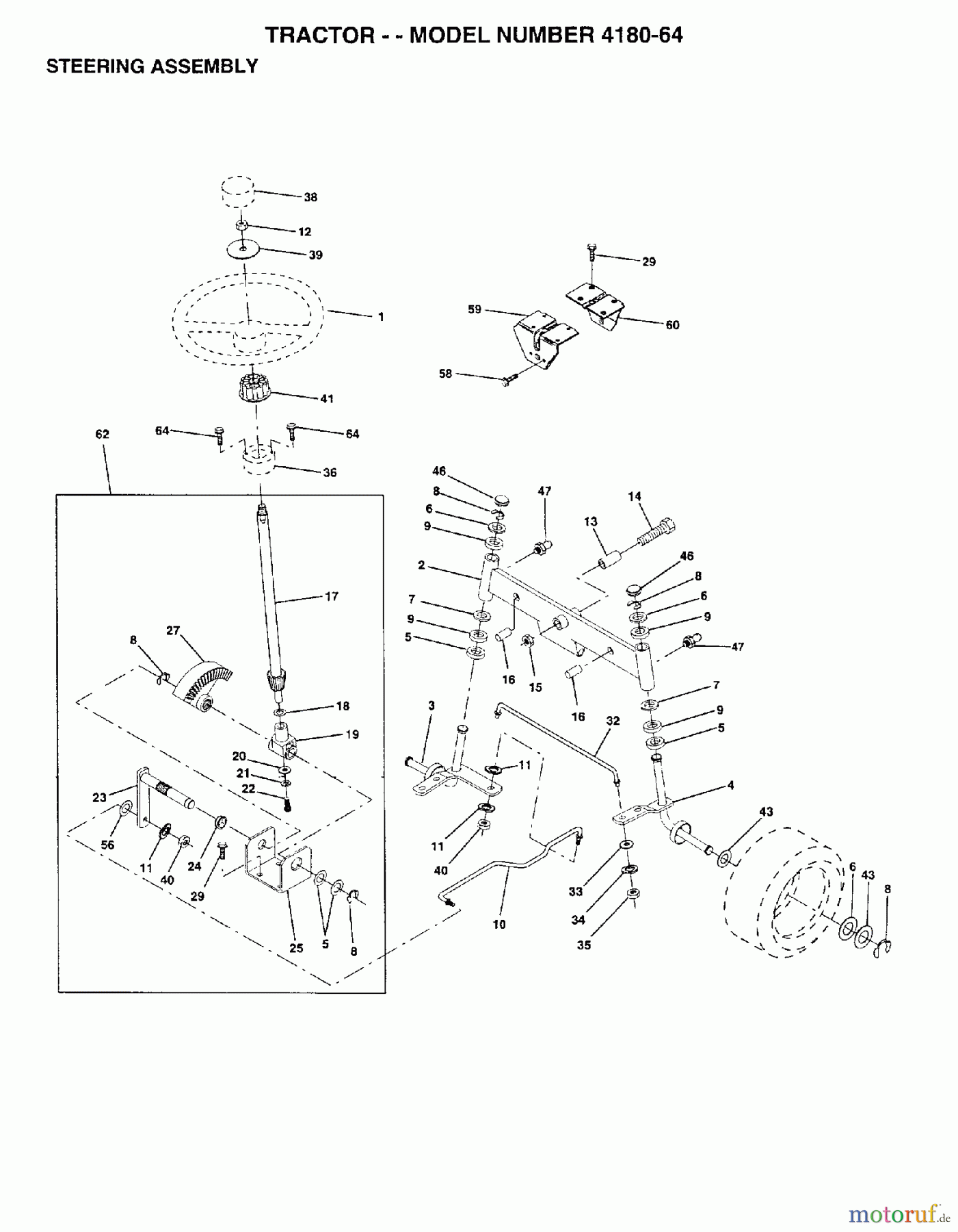 Poulan / Weed Eater Rasen und Gartentraktoren 418064 - Poulan Lawn Tractor (2006-06) STEERING