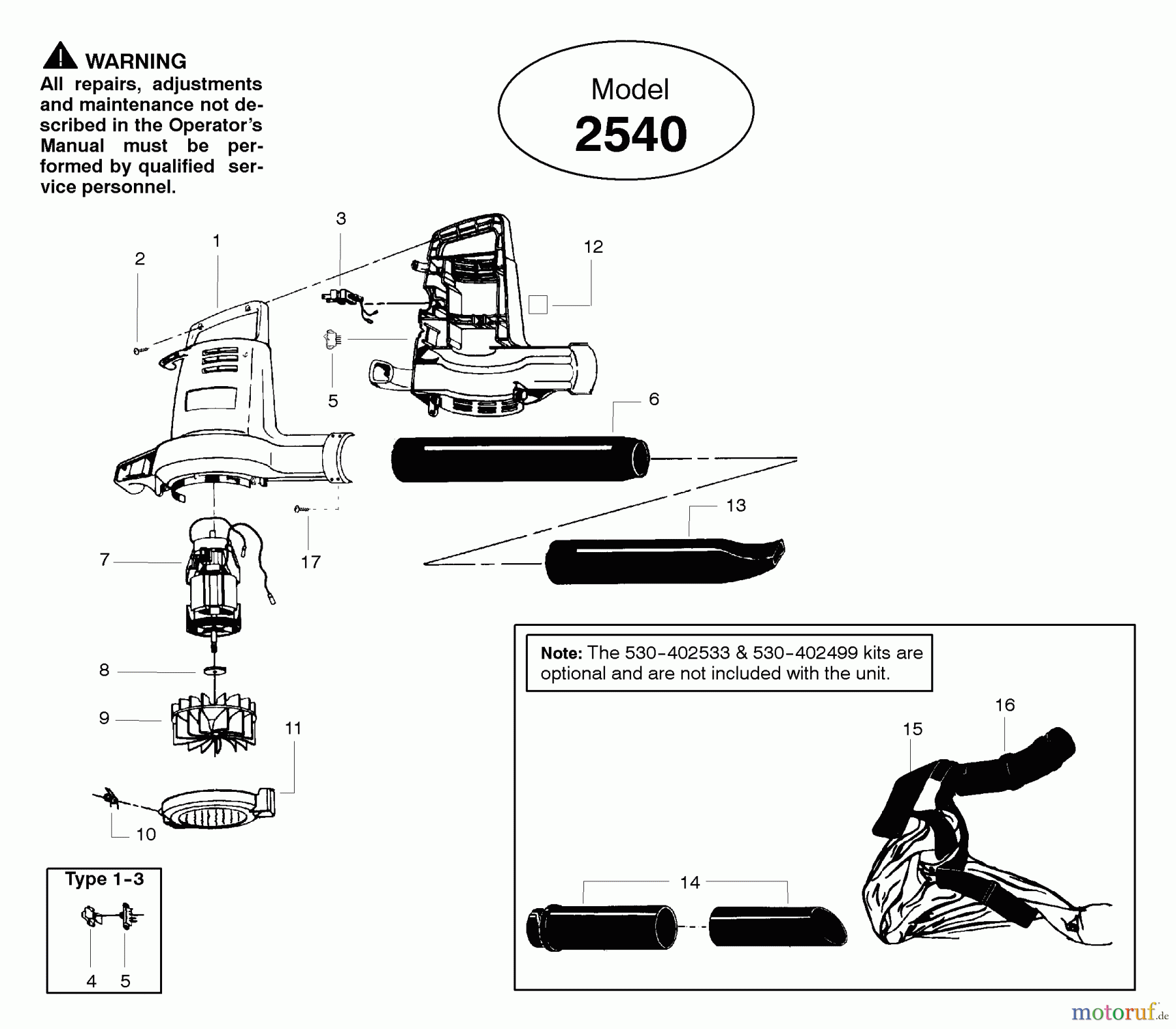 Poulan / Weed Eater Bläser / Sauger / Häcksler / Mulchgeräte 2540 - Weed Eater Electric Blower Electric Blower/Blower Assembly