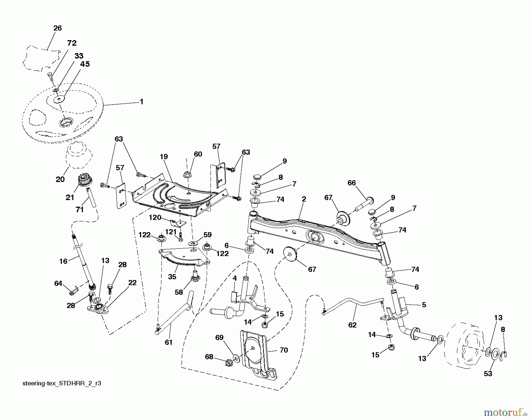 Poulan / Weed Eater Rasen und Gartentraktoren PB175A42LT (96048003700) - Poulan Pro Lawn Tractor (2012-02) STEERING