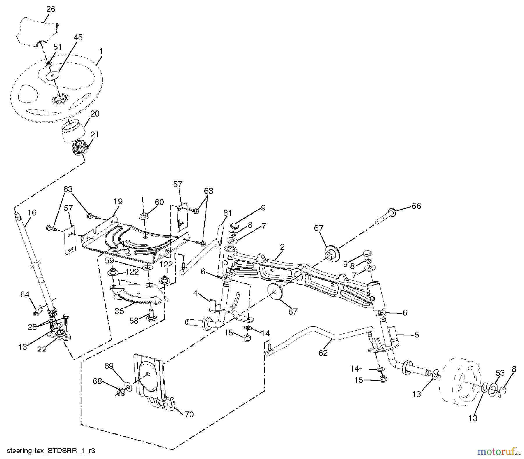 Poulan / Weed Eater Rasen und Gartentraktoren PB18VA46 (96042015400) - Poulan Pro Lawn Tractor (2013-09) STEERING