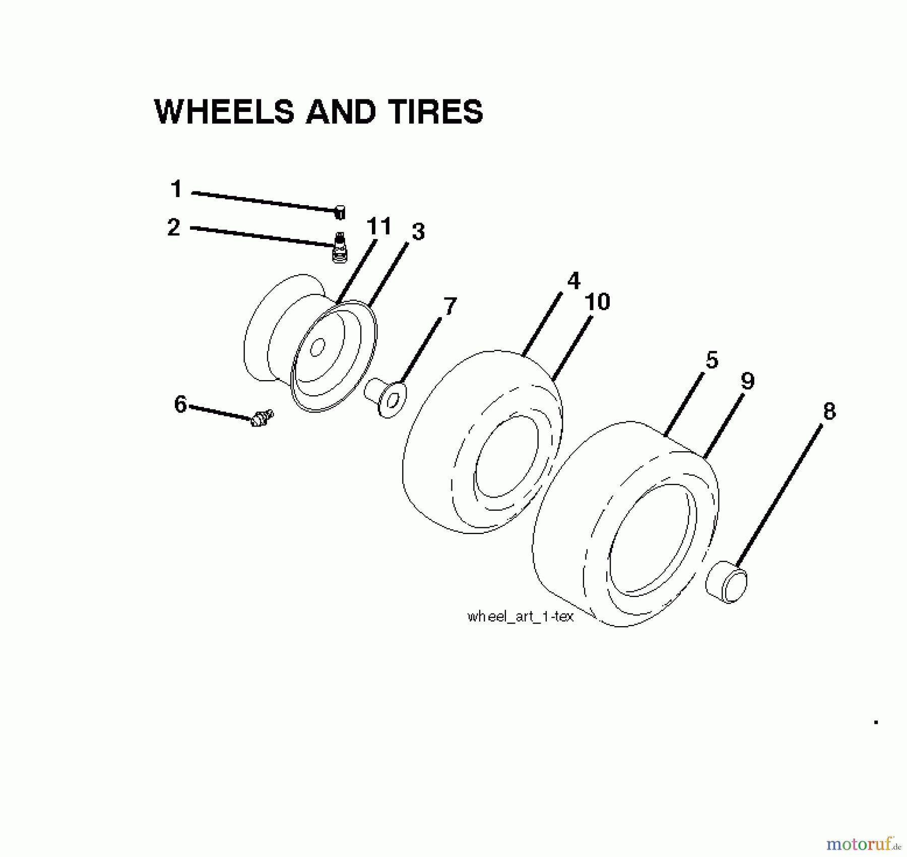 Poulan / Weed Eater Rasen und Gartentraktoren PB19546LT (96048001700) - Poulan Pro Lawn Tractor (2010-12) WHEELS TIRES