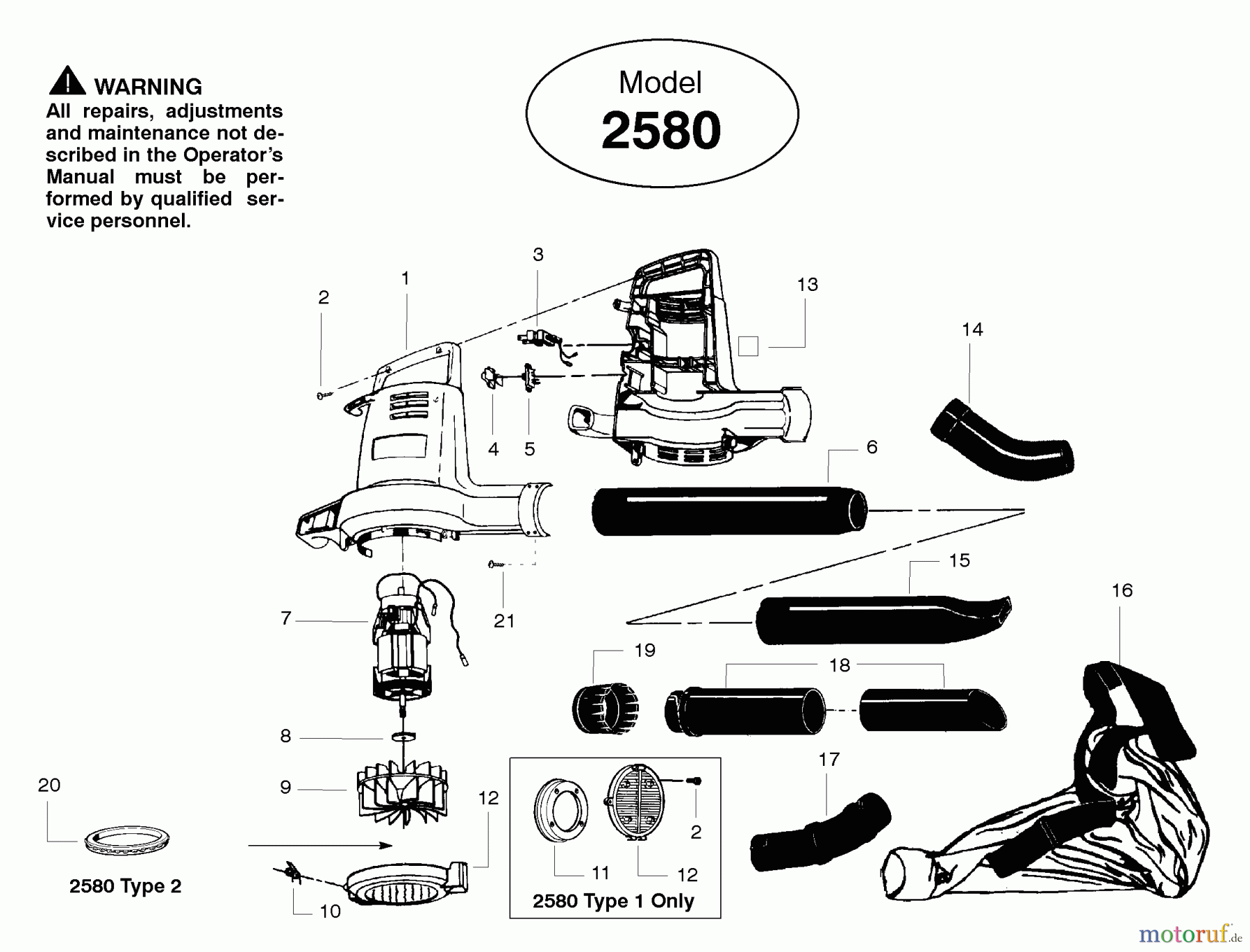 Poulan / Weed Eater Bläser / Sauger / Häcksler / Mulchgeräte 2580 - Weed Eater Electric Blower Electric Blower/Blower Assembly