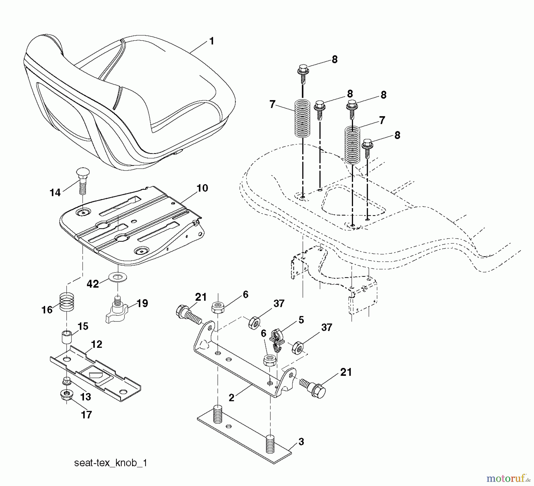  Poulan / Weed Eater Rasen und Gartentraktoren PB20A42LT (96048002500) - Poulan Pro Lawn Tractor (2012-01) SEAT
