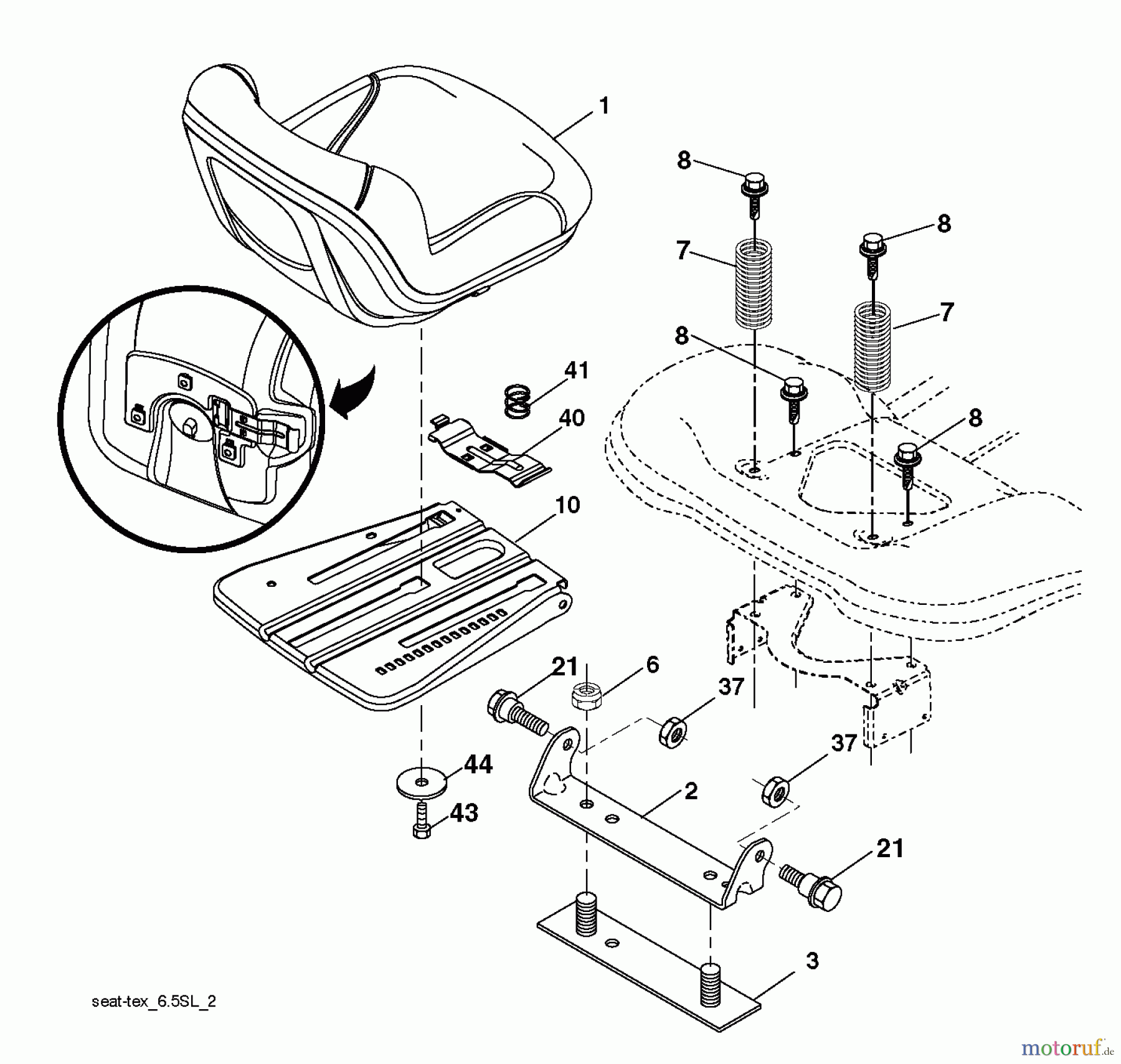 Poulan / Weed Eater Rasen und Gartentraktoren PB20A42LT (96048004901) - Poulan Pro Lawn Tractor (2013-01) SEAT