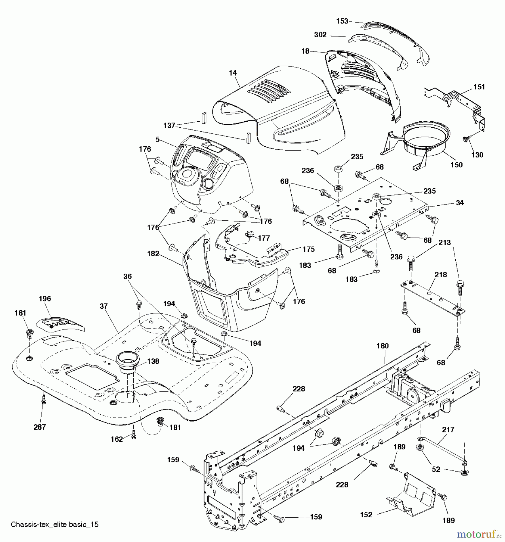 Poulan / Weed Eater Rasen und Gartentraktoren PB195H42LT (96042012302) - Poulan Pro Lawn Tractor (2011-06) CHASSIS ENCLOSURES
