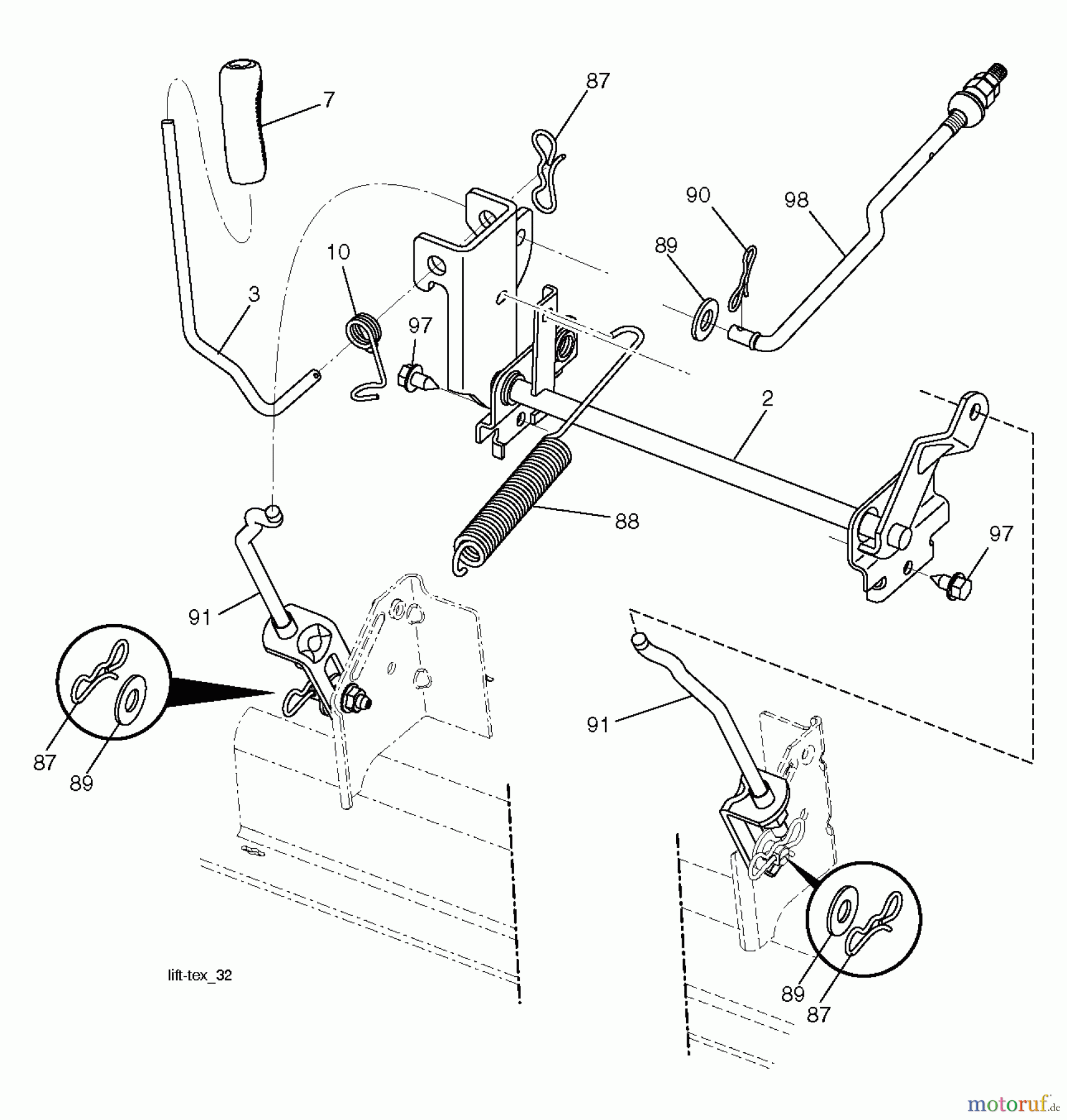  Poulan / Weed Eater Rasen und Gartentraktoren PB18VA46 (96042015400) - Poulan Pro Lawn Tractor (2013-09) MOWER LIFT / DECK LIFT