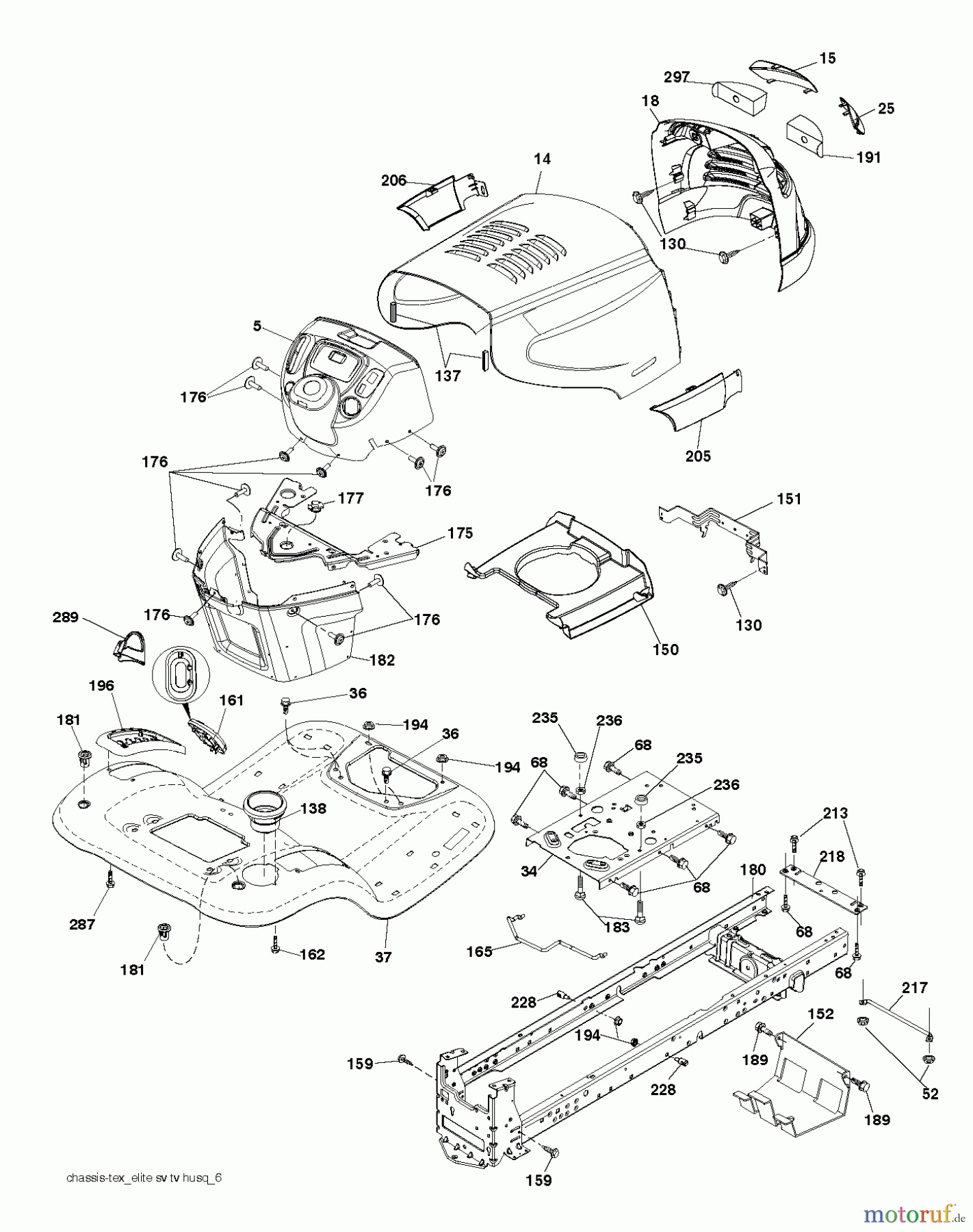 Poulan / Weed Eater Rasen und Gartentraktoren PB20H42YT (96042012405) - Poulan Pro Lawn Tractor (2012-08) CHASSIS / FRAME
