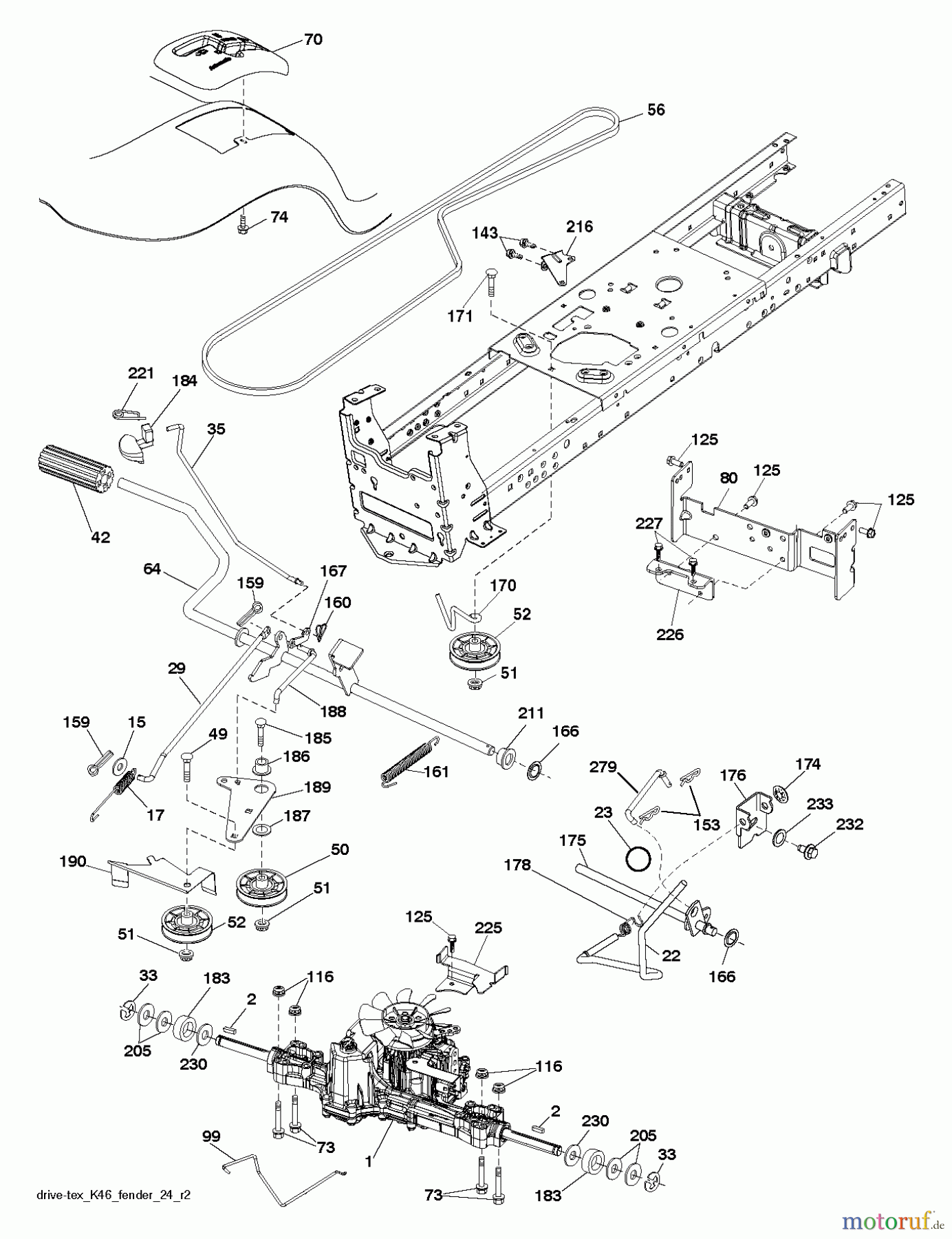 Poulan / Weed Eater Rasen und Gartentraktoren PB20H42YT (96042012405) - Poulan Pro Lawn Tractor (2012-08) DRIVE