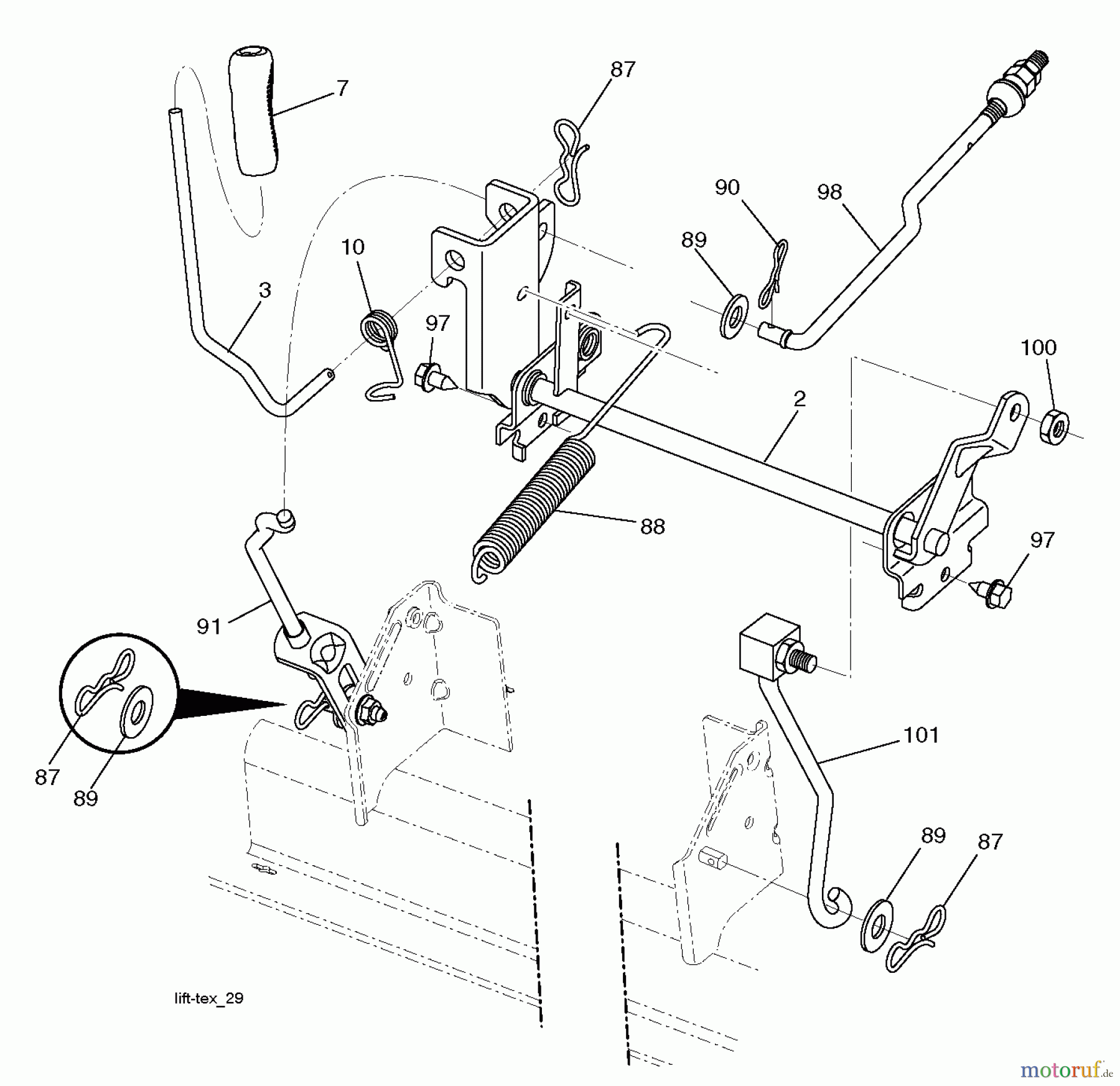Poulan / Weed Eater Rasen und Gartentraktoren PB20H42YT (96042012402) - Poulan Pro Lawn Tractor (2011-05) MOWER LIFT / DECK LIFT
