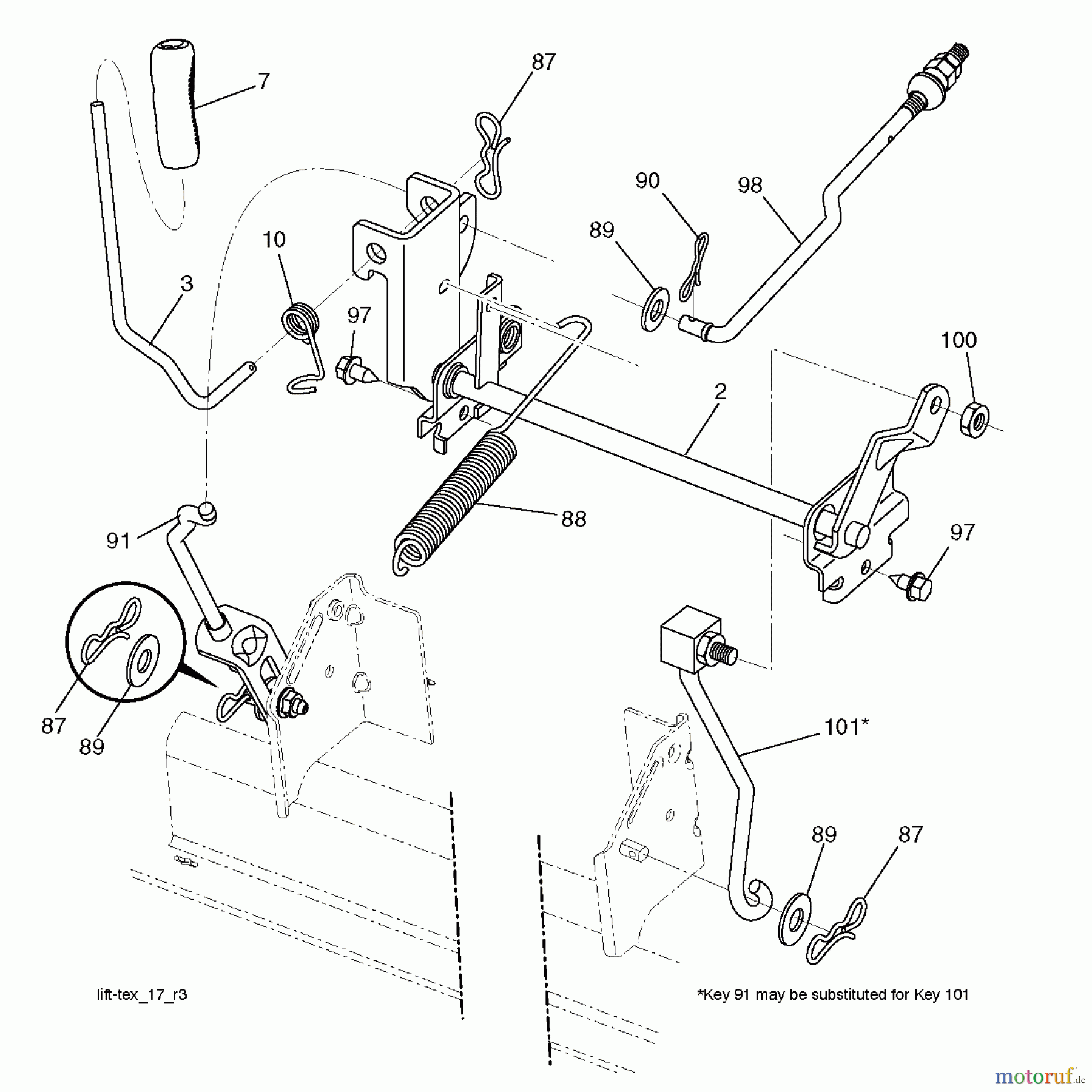 Poulan / Weed Eater Rasen und Gartentraktoren PB20H42YT (96042013701) - Poulan Pro Lawn Tractor (2011-07) MOWER LIFT / DECK LIFT