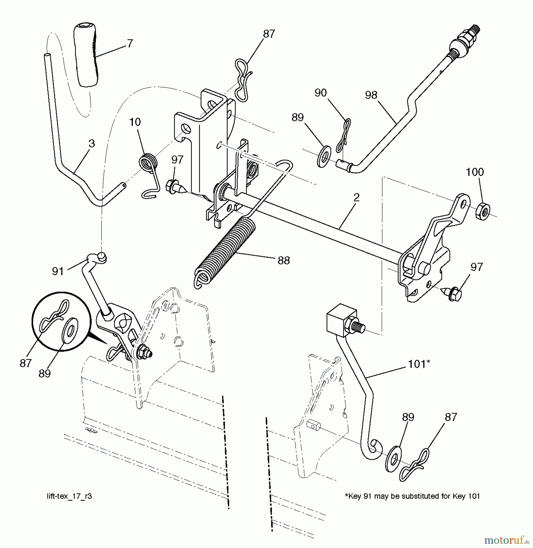 Poulan / Weed Eater Rasen und Gartentraktoren PB22H42YT (96048005100) - Poulan Pro Lawn Tractor (2012-11) MOWER LIFT / DECK LIFT