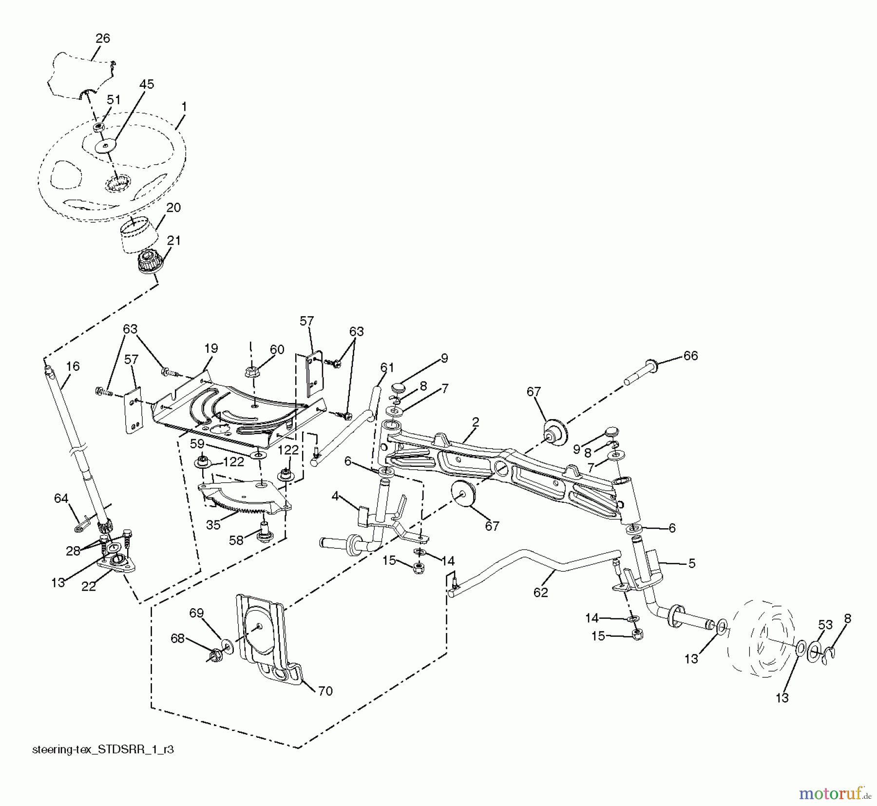 Poulan / Weed Eater Rasen und Gartentraktoren PB22H42YT (96048005100) - Poulan Pro Lawn Tractor (2012-11) STEERING