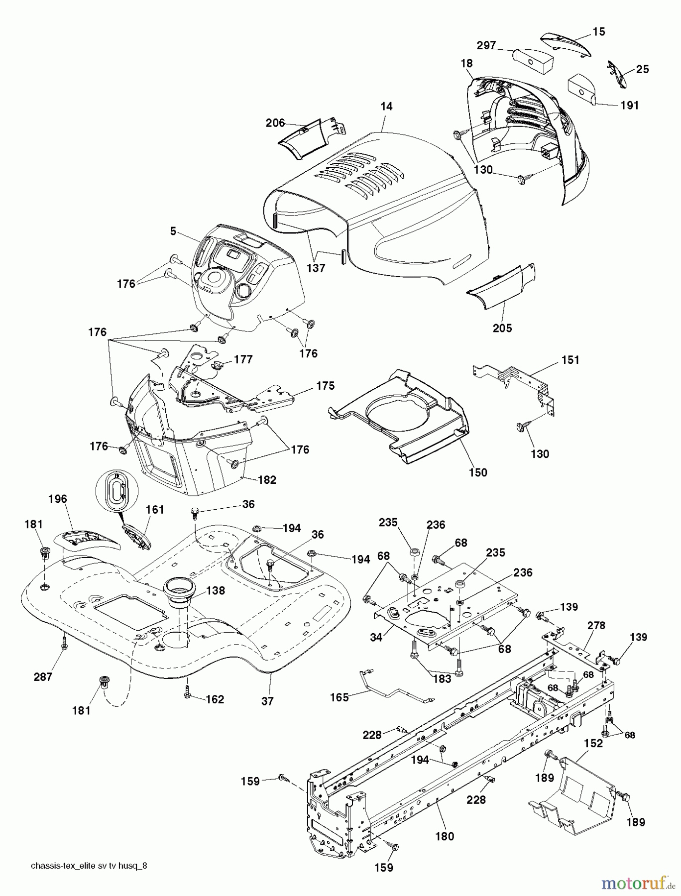 Poulan / Weed Eater Rasen und Gartentraktoren PB22H46YT (96042012502) - Poulan Pro Lawn Tractor (2011-07) CHASSIS / FRAME