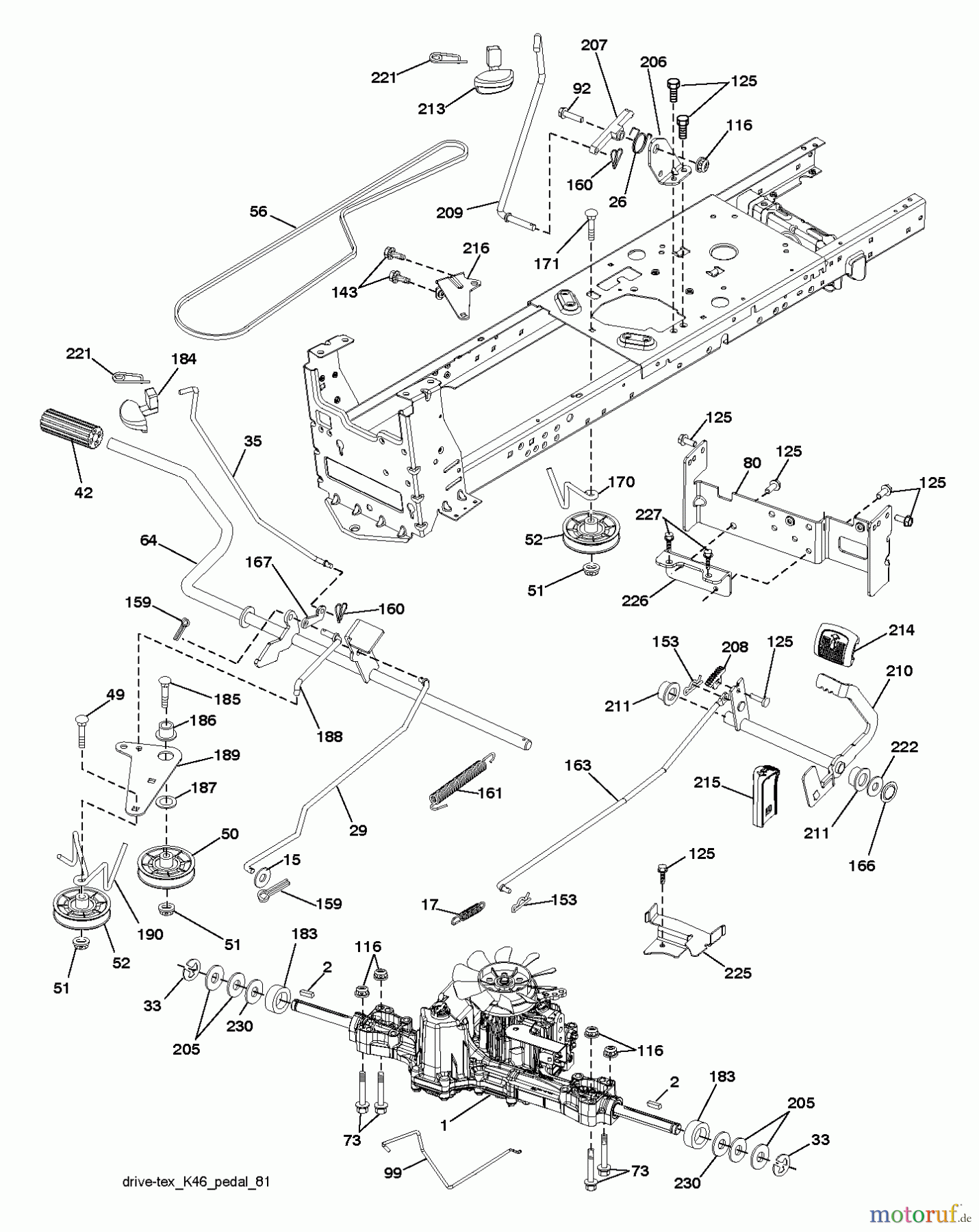 Poulan / Weed Eater Rasen und Gartentraktoren PB22H46YT (96042013801) - Poulan Pro Lawn Tractor (2011-07) DRIVE