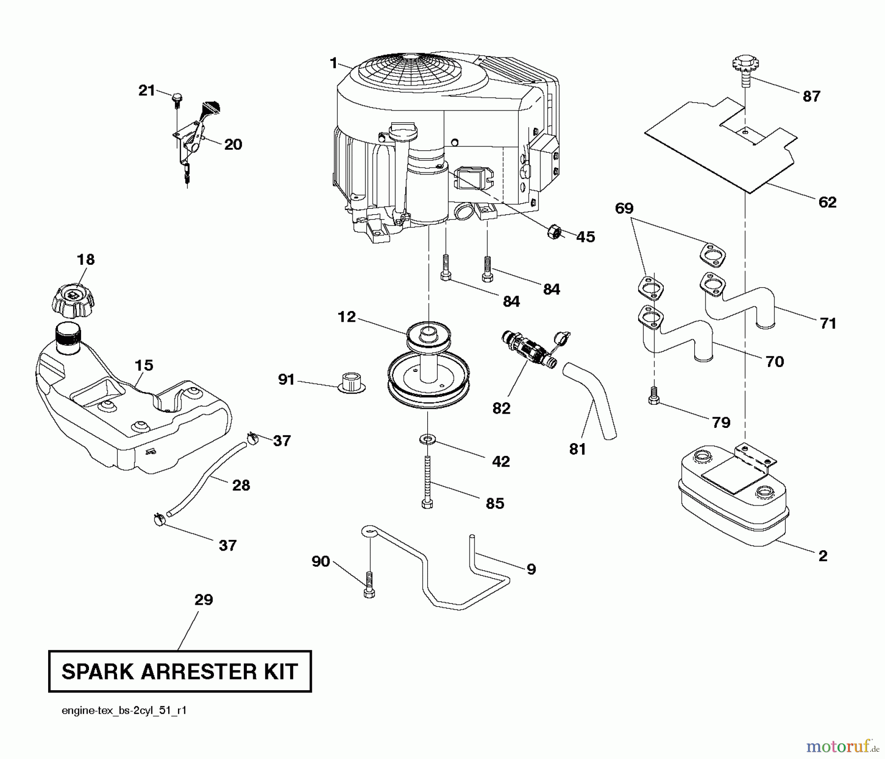 Poulan / Weed Eater Rasen und Gartentraktoren PB22H46YT (96042012501) - Poulan Pro Lawn Tractor (2010-12) ENGINE