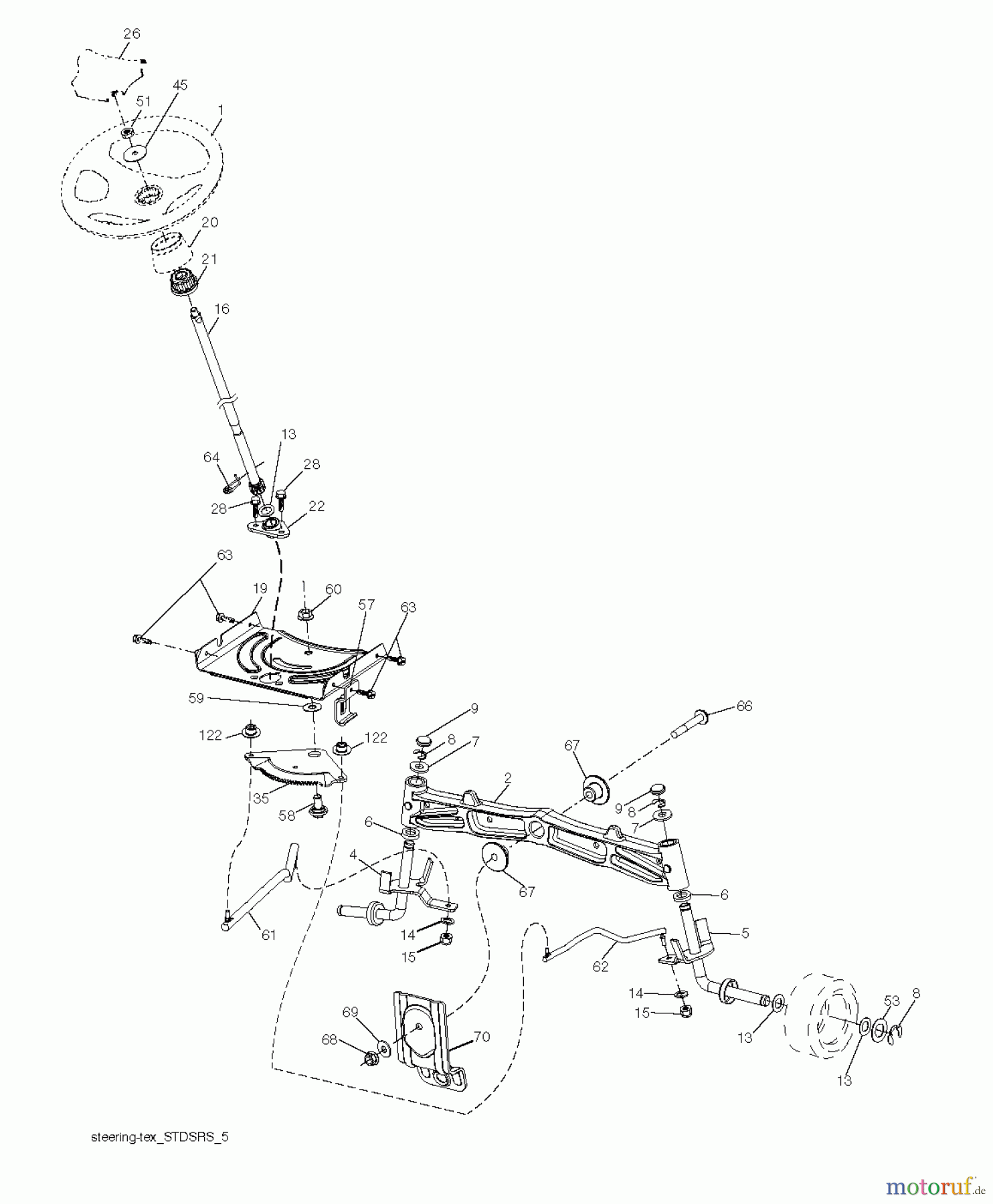  Poulan / Weed Eater Rasen und Gartentraktoren PB23H48LGT (96048005300) - Poulan Pro Lawn Tractor (2013-01) STEERING