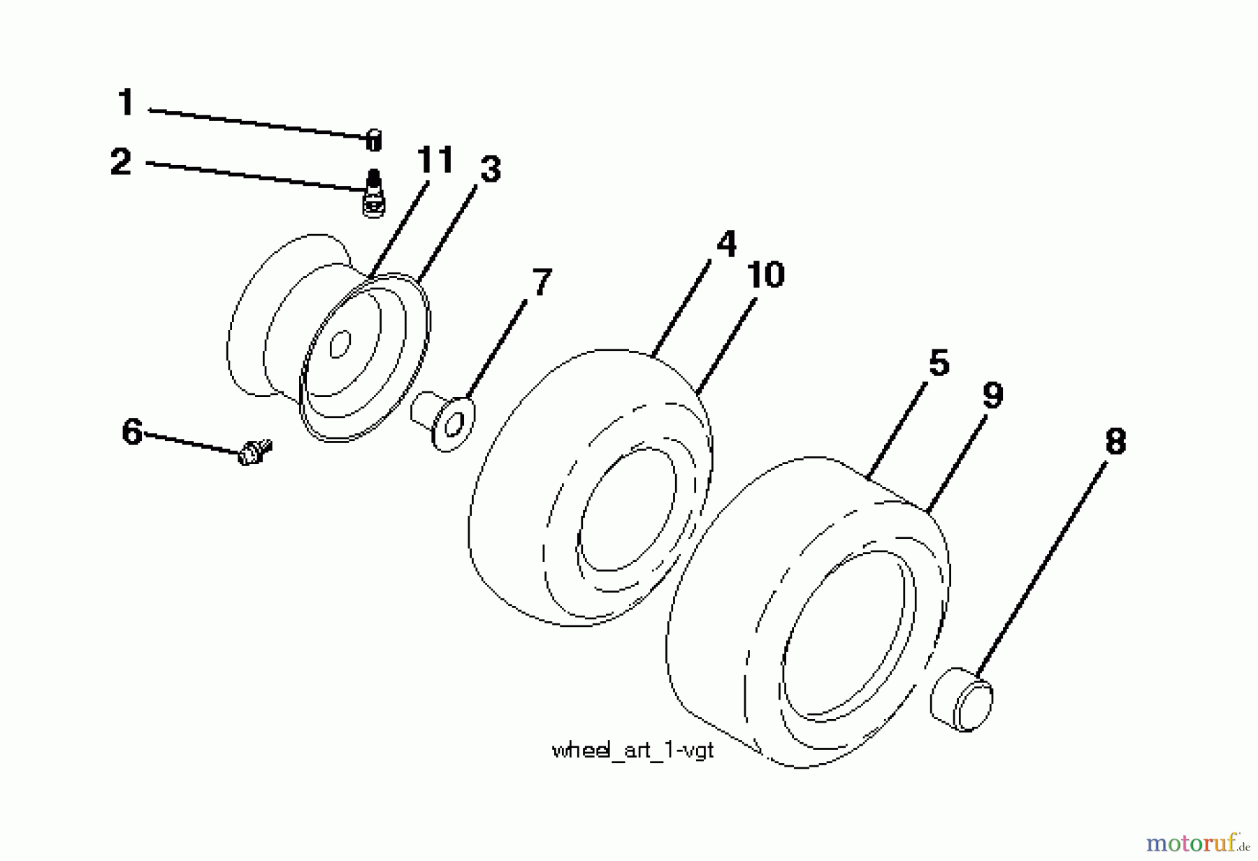 Poulan / Weed Eater Rasen und Gartentraktoren PB22H46YT (96042012502) - Poulan Pro Lawn Tractor (2011-07) WHEELS TIRES