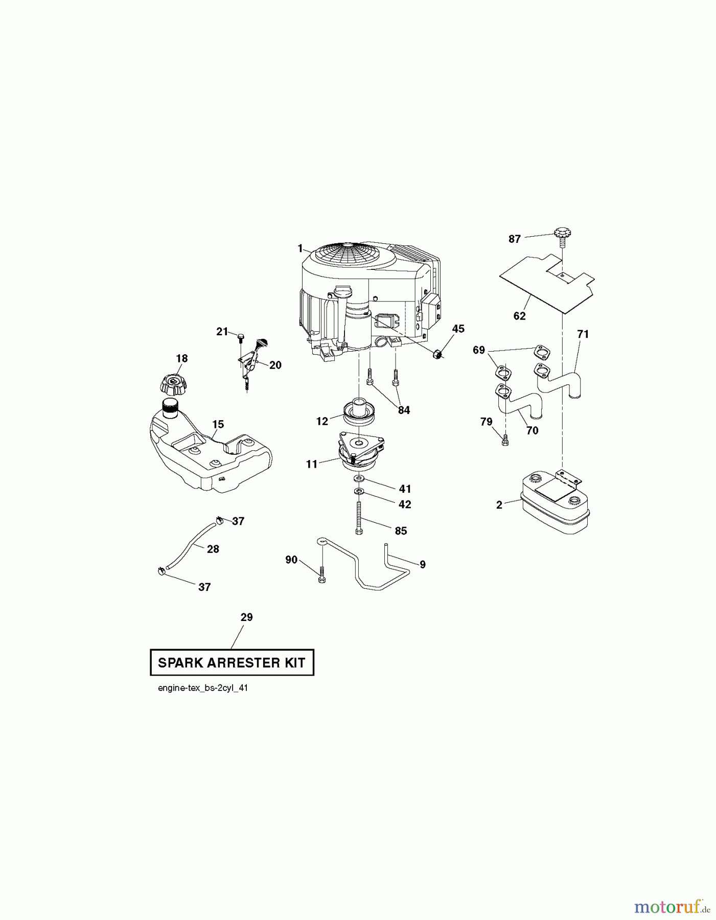 Poulan / Weed Eater Rasen und Gartentraktoren PB26H54YT (96042012701) - Poulan Pro Lawn Tractor (2011-05) ENGINE