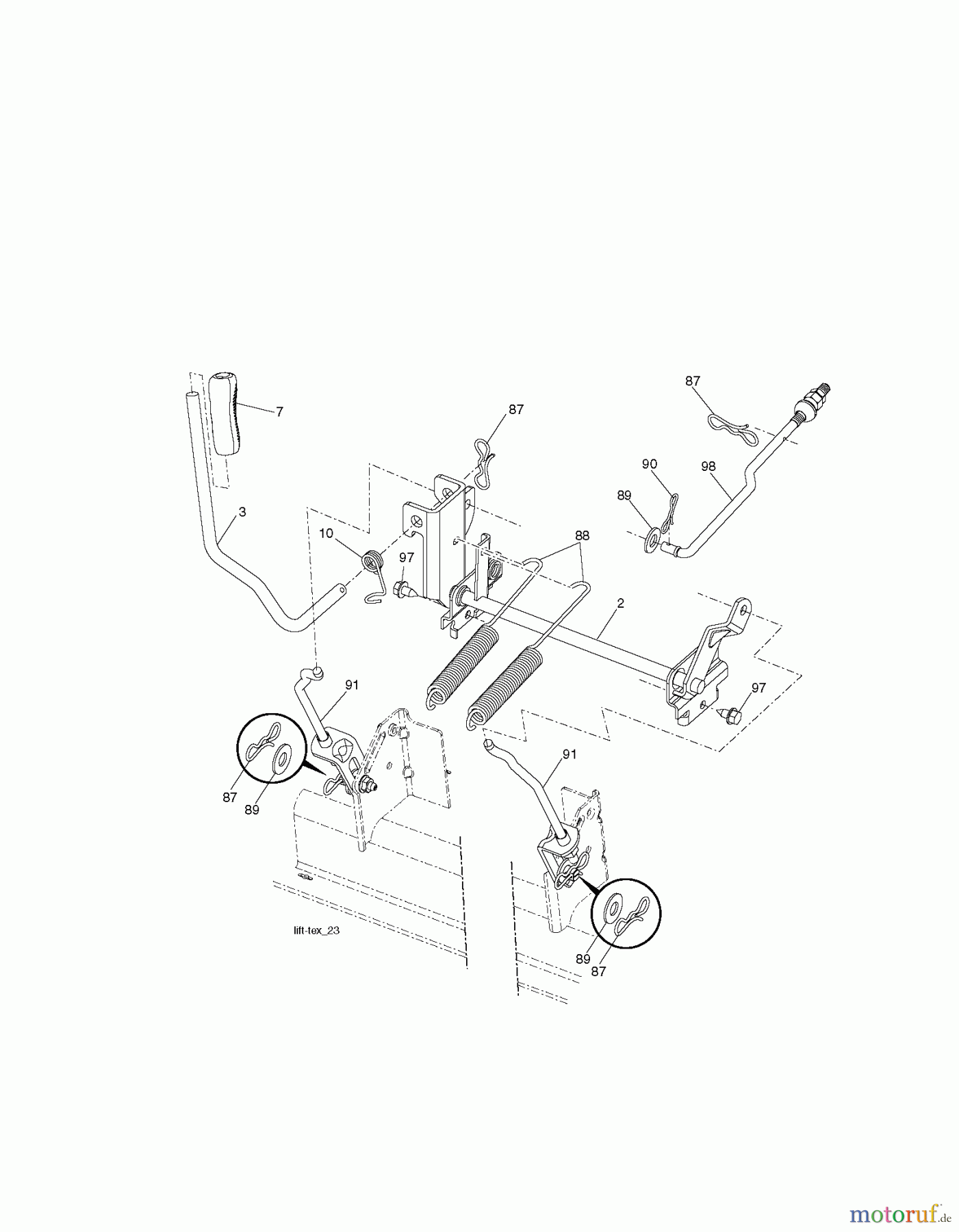 Poulan / Weed Eater Rasen und Gartentraktoren PB26H54YT (96042012701) - Poulan Pro Lawn Tractor (2011-05) MOWER LIFT / DECK LIFT
