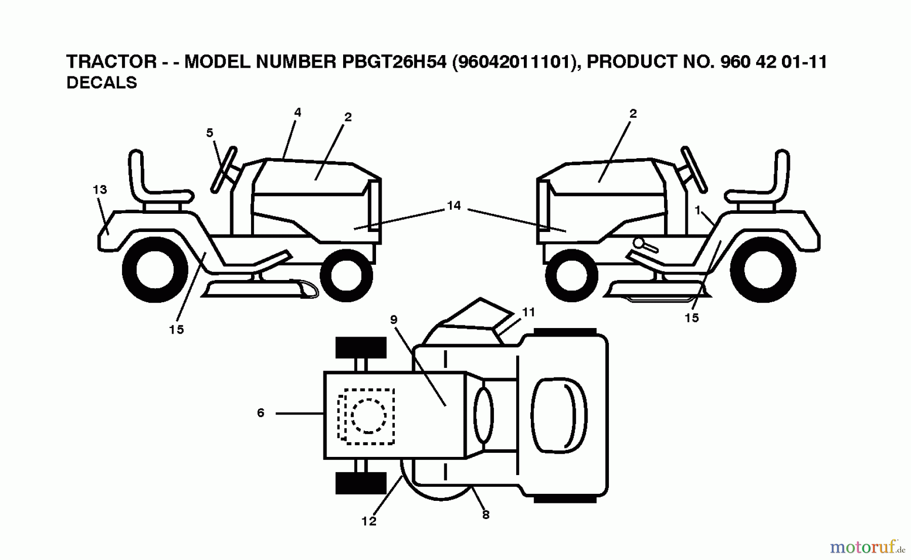 Poulan / Weed Eater Rasen und Gartentraktoren PBGT26H54 (96042011101) - Poulan Pro Lawn Tractor (2010-04) DECALS