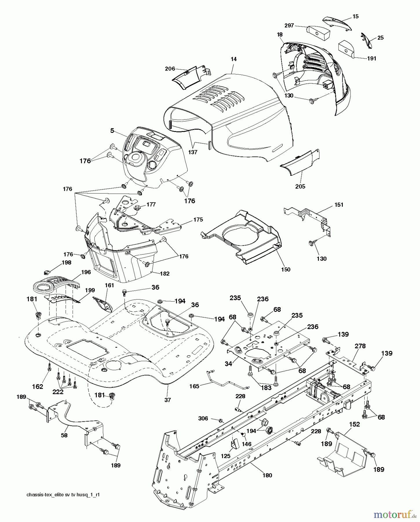 Poulan / Weed Eater Rasen und Gartentraktoren PBGT26H54 (96048002001) - Poulan Pro Lawn Tractor (2012-01) CHASSIS / FRAME