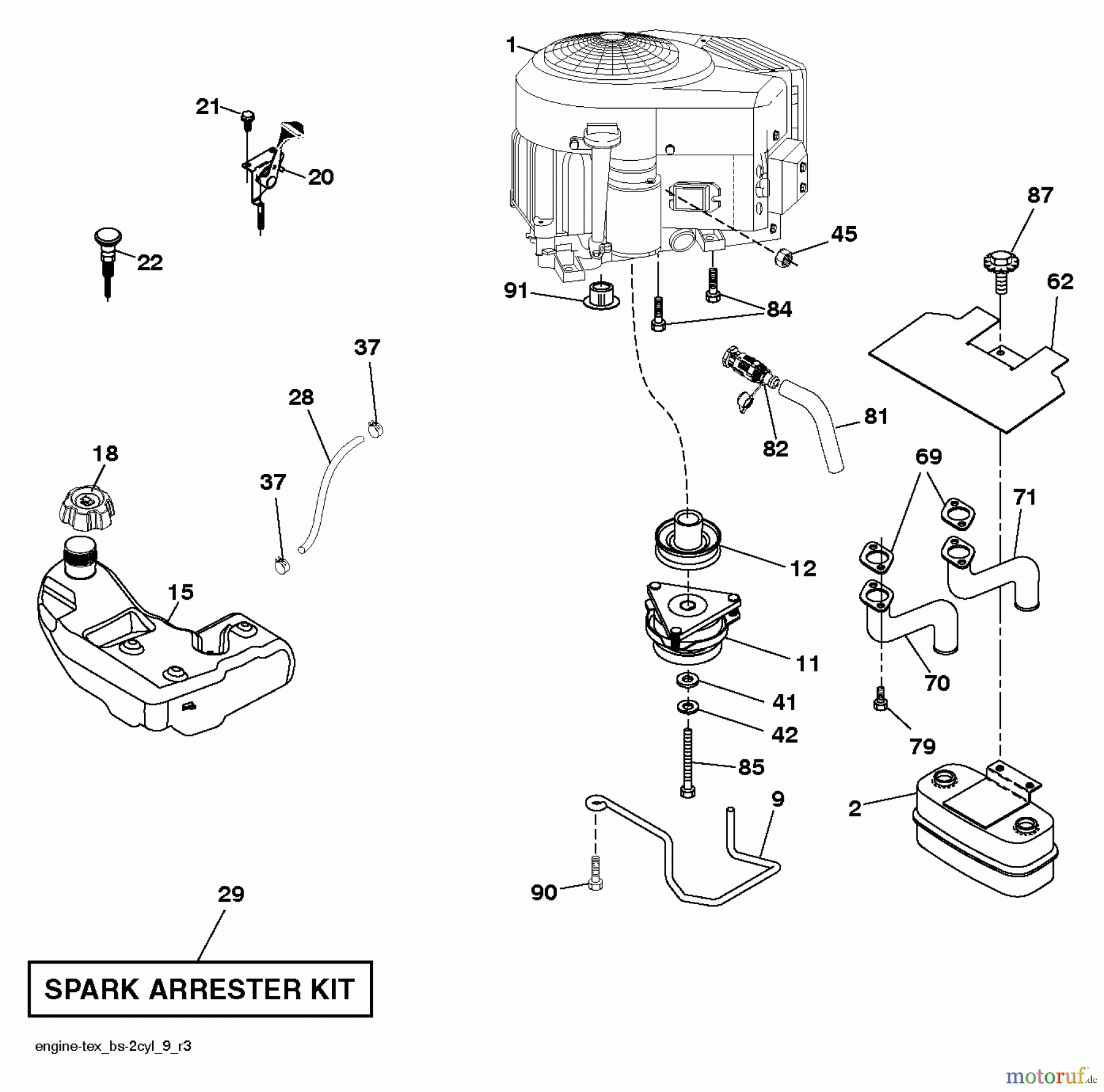 Poulan / Weed Eater Rasen und Gartentraktoren PBGT26H54 (96048002002) - Poulan Pro Lawn Tractor (2012-12) ENGINE
